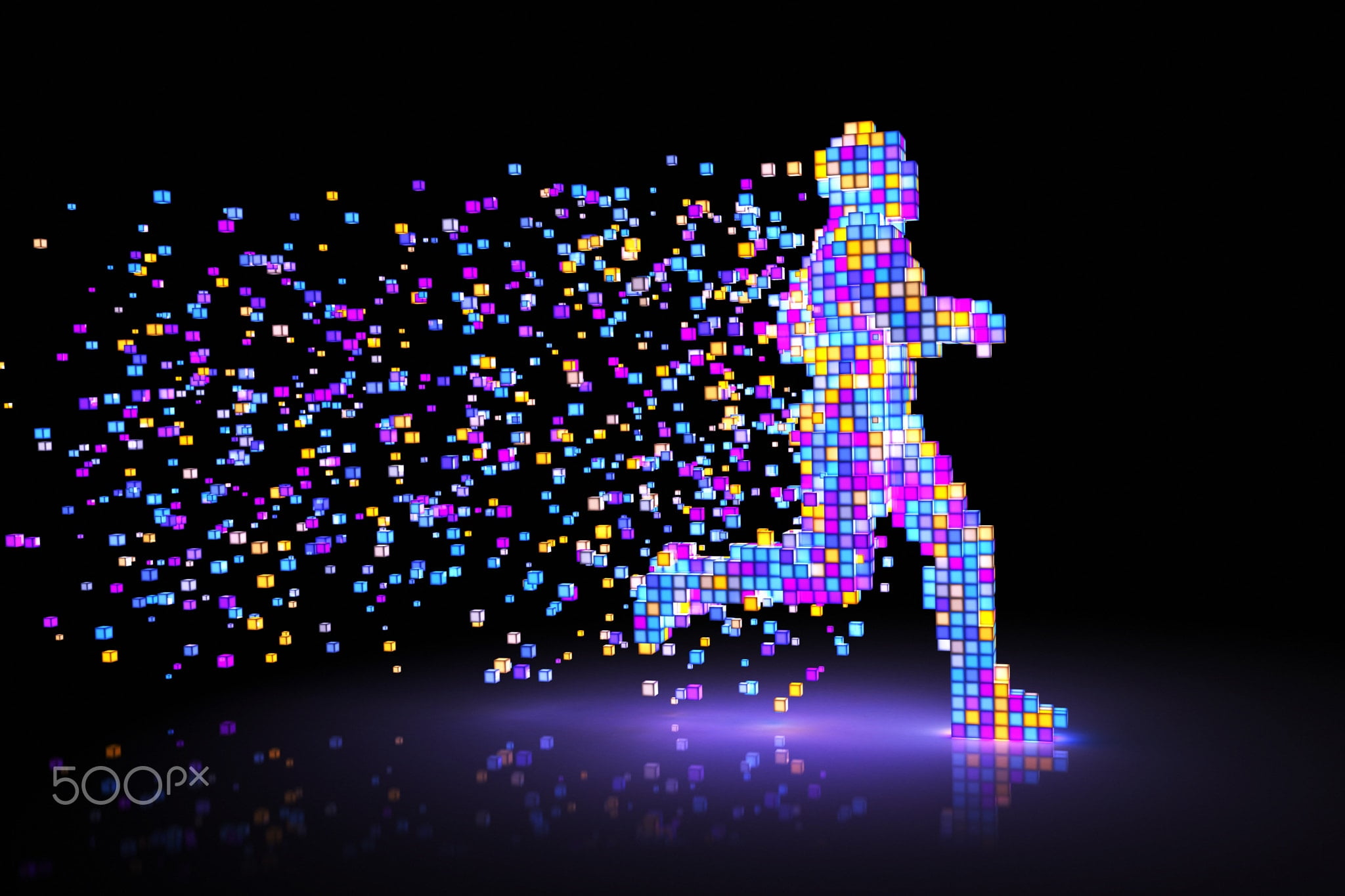 studio shot, illuminated, communication, pattern, light - natural phenomenon, 1080P, glowing, futuristic, digital art, pixels, Tatiana Shepeleva, 3D, digital composite, HD Wallpaper
