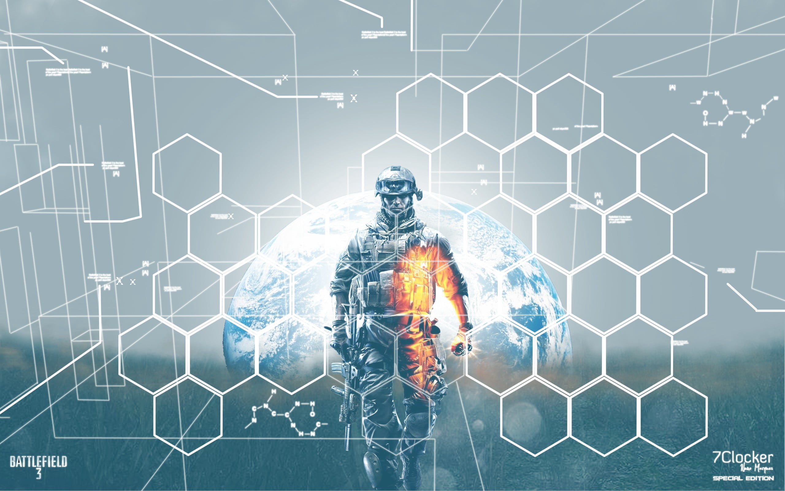 futuristic, vector, ammunition, human representation, data, pattern, shape, healthcare And Medicine, art and craft, backgrounds, hexagon, battlefield, standing, HD Wallpaper