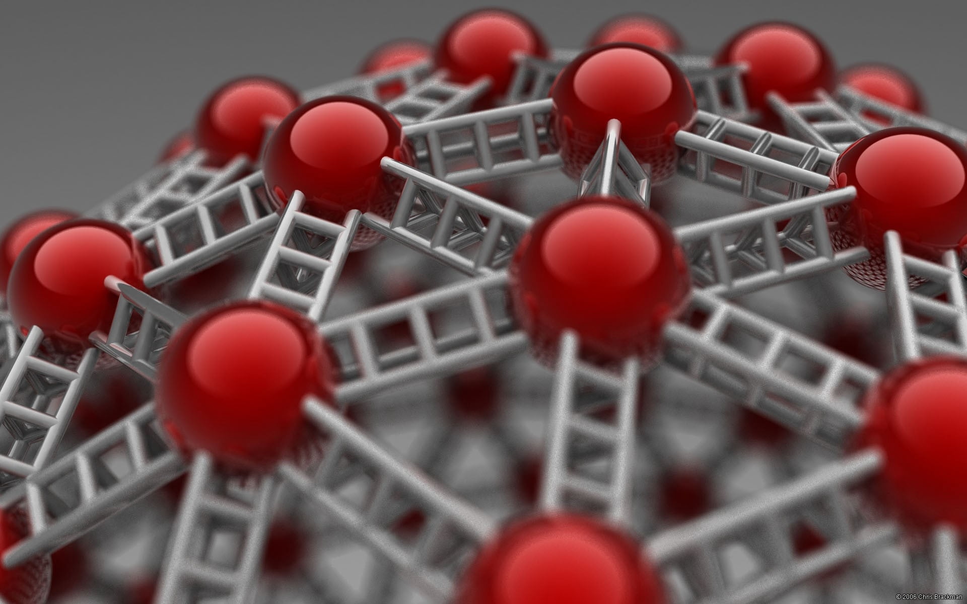 indoors, business, 1080P, red, concepts, abstract, togetherness, selective focus, planning, gray, metal, balls, mesh, molecular structure, large group of objects, HD Wallpaper