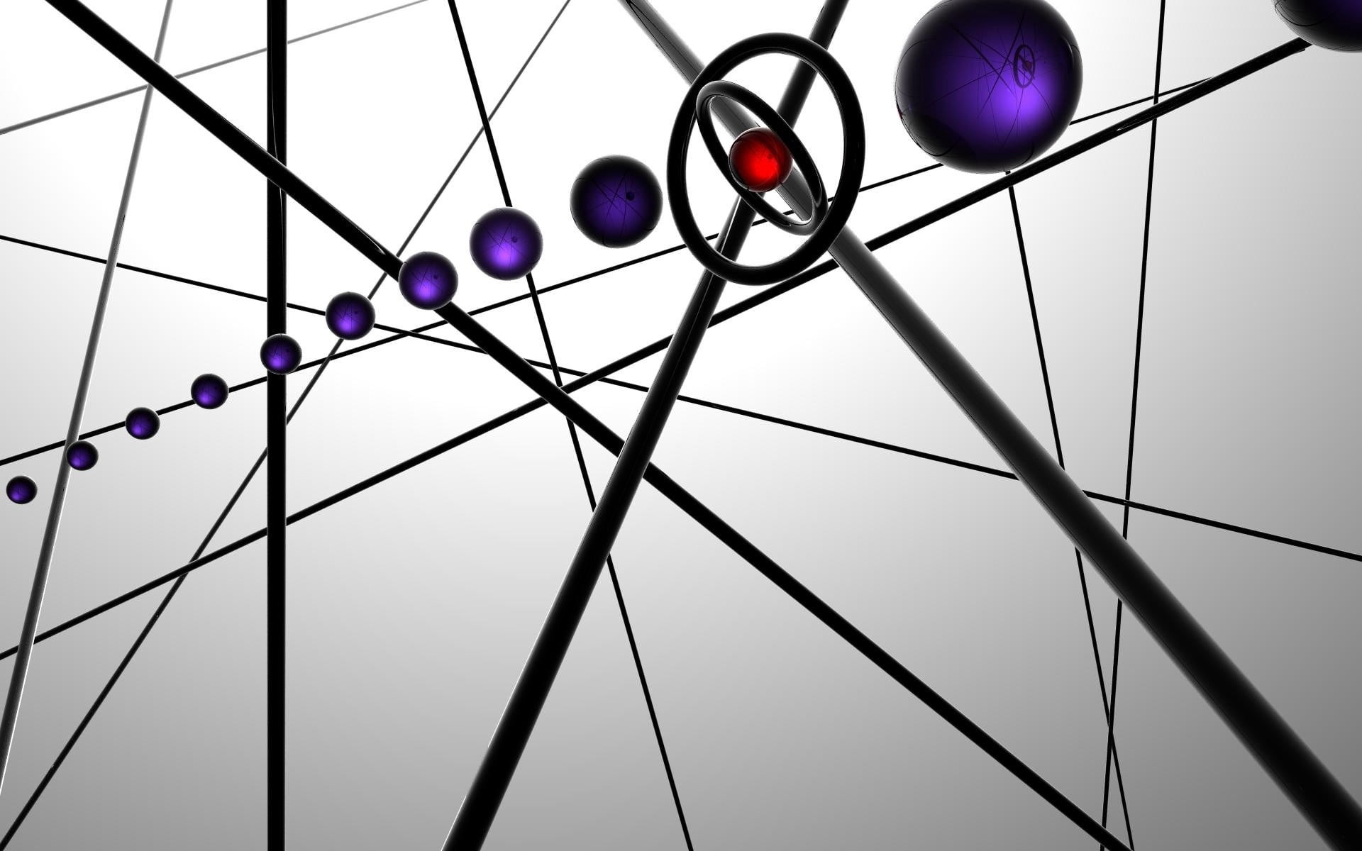 red, backgrounds, abstract, physics, black Color, three Dimensional, blue, three-dimensional Shape, sky, molecule, shadow, graphic, digitally Generated Image, HD Wallpaper