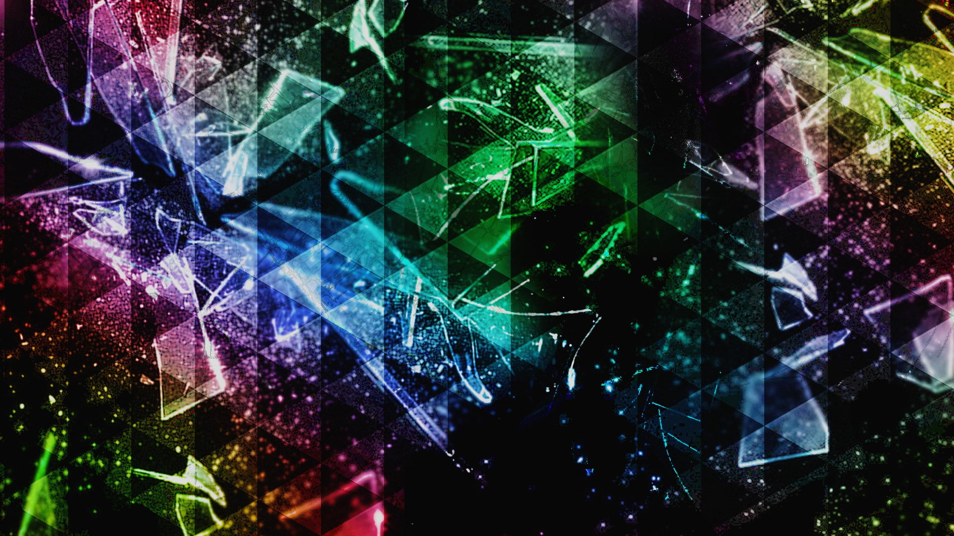 enjoyment, precious gem, light, indoors, Triangle, purple, arts culture and entertainment, 1080P, backgrounds, light - natural phenomenon, Shattered, Broken Glass, HD Wallpaper