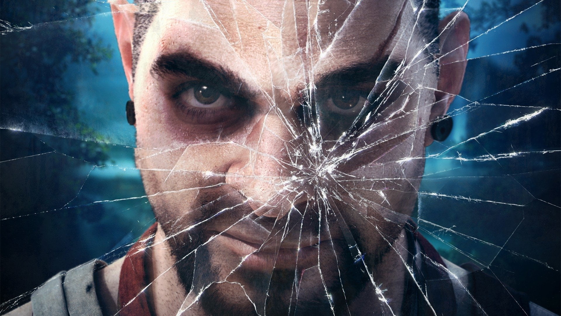 shattered glass, misfortune, aggression, eye, communication, Far Cry 3, broken, portrait, men, males, close-up, damaged, headshot, 1080P, body part, one person, HD Wallpaper