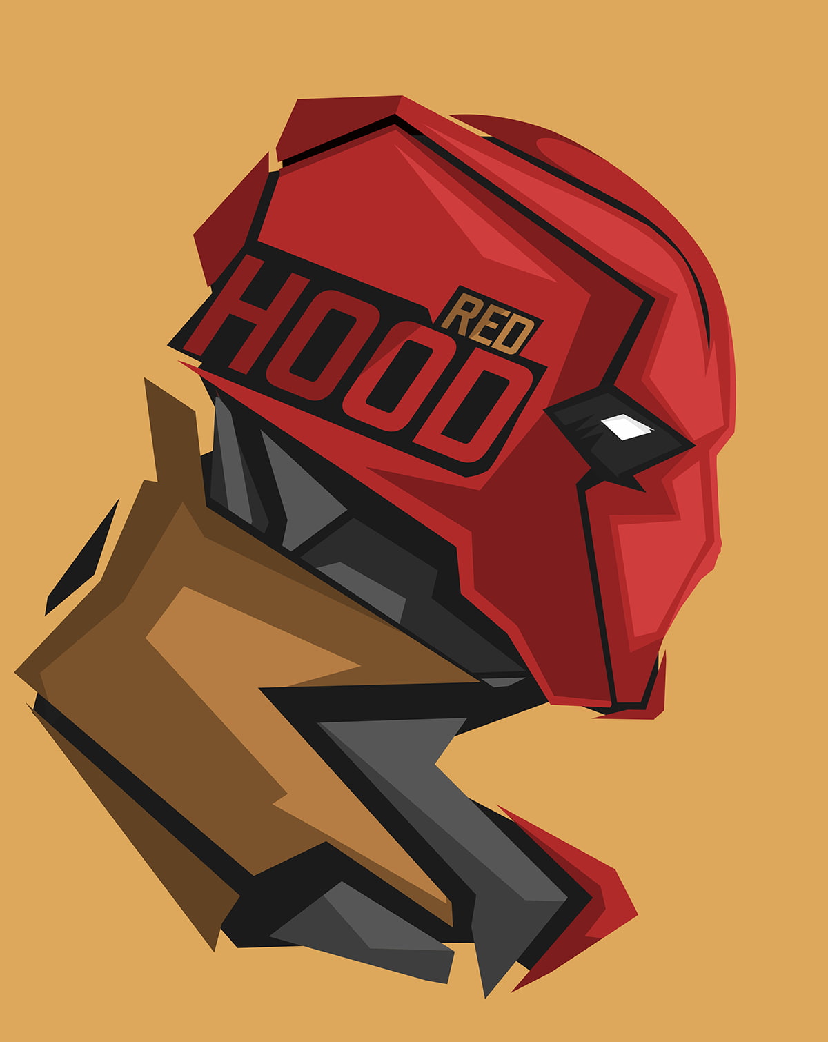 DC Comics, 720P, Red Hood, superhero, yellow background, Phone HD Wallpaper