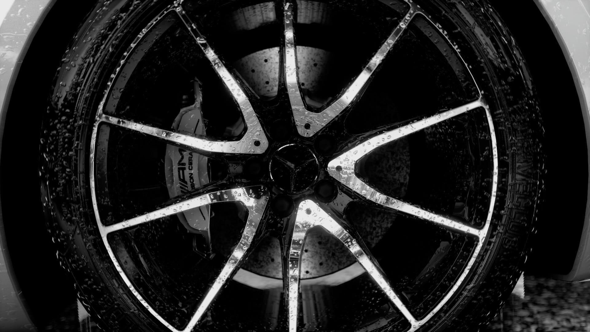 old, black, 1080P, machinery, racing, close-up, equipment, wet, rims, metal, vehicle, geometric shape, abandoned, wheel, car, monochrome, pattern, tire, HD Wallpaper