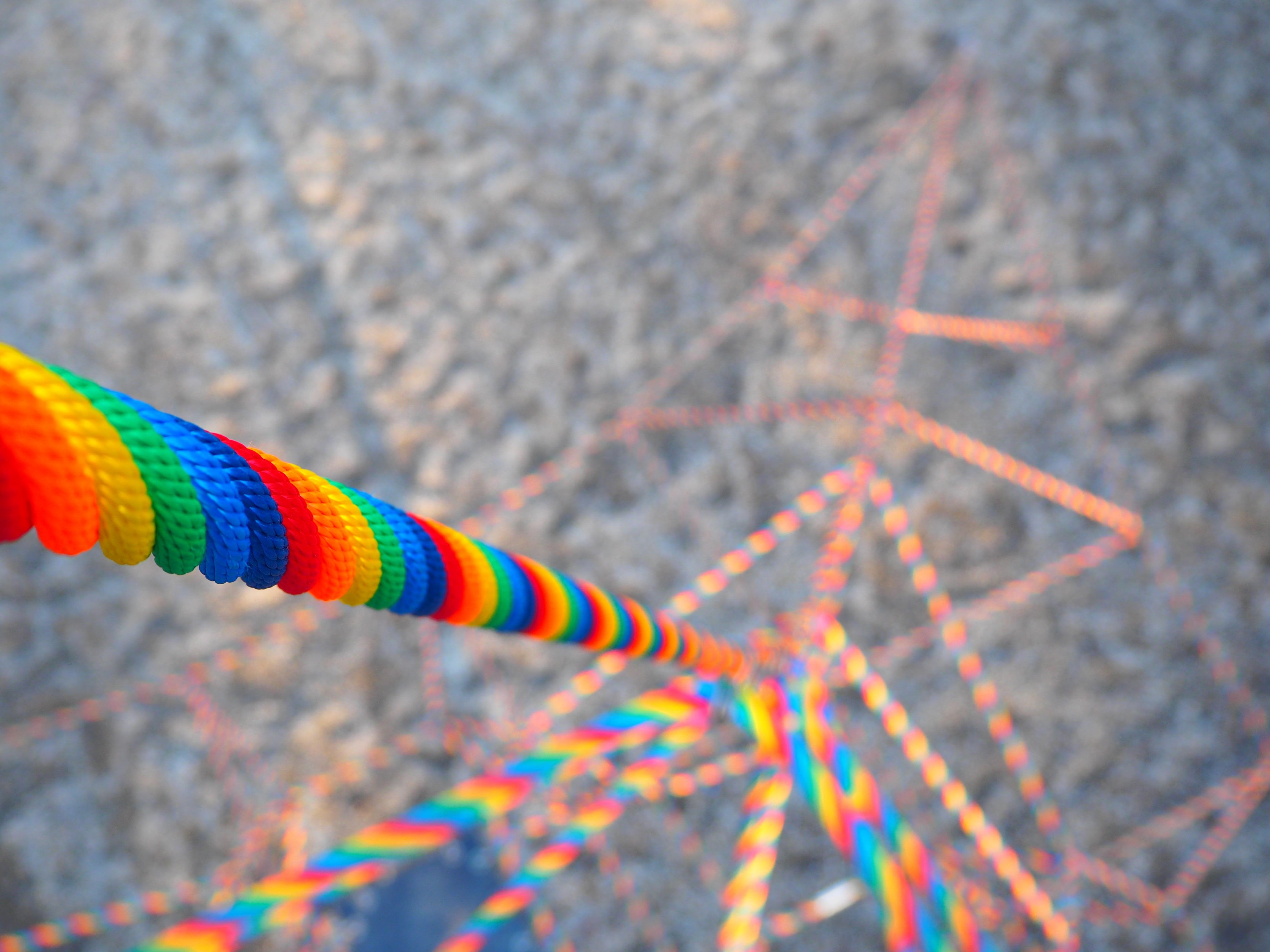 rainbows, thread, colorful, 4K, HD Wallpaper