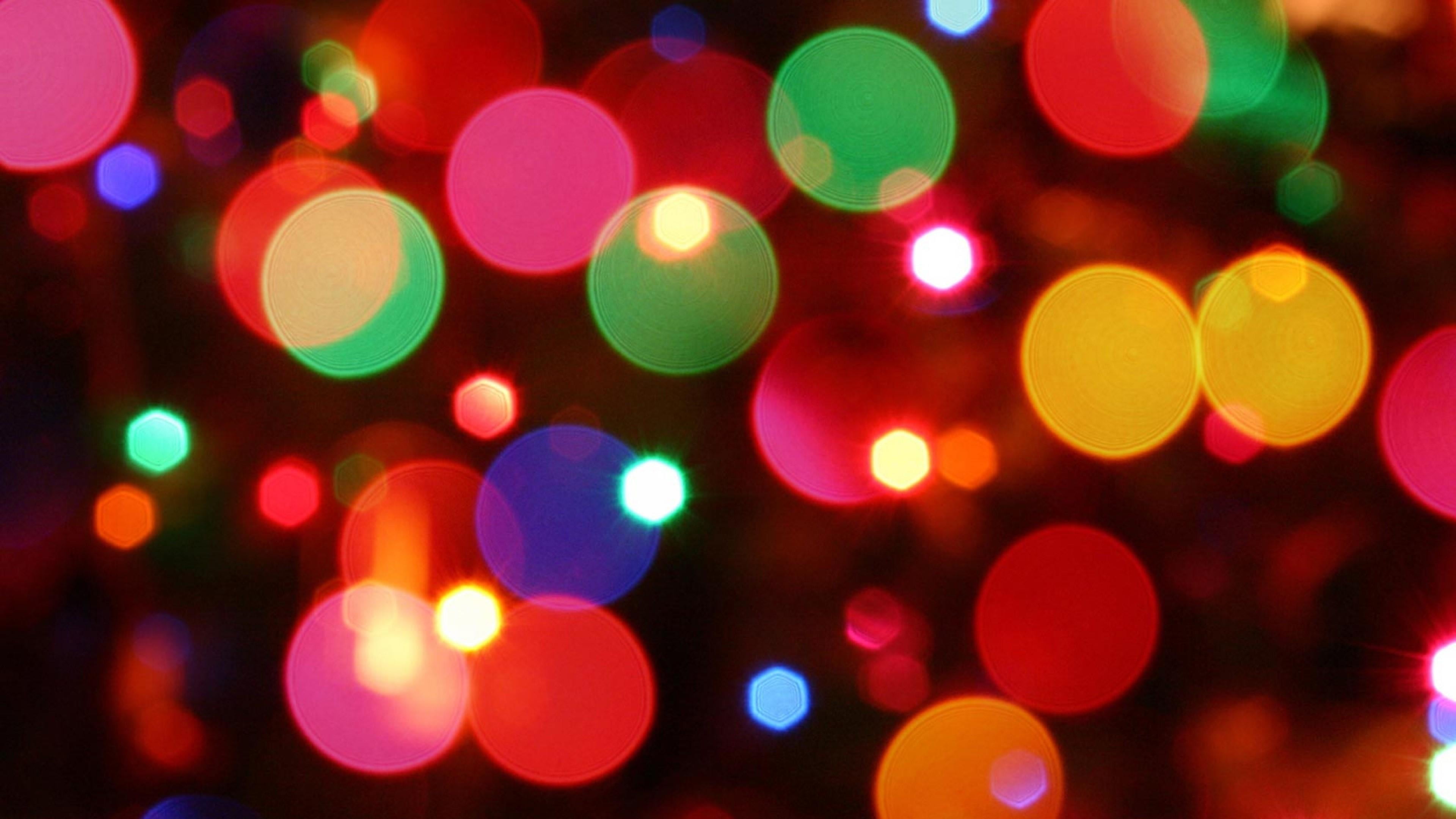 defocused, black background, bizarre, pattern, disco lights, night, lights, multi colored, saturated color, decoration, vibrant color, shape, 4K, illuminated, HD Wallpaper