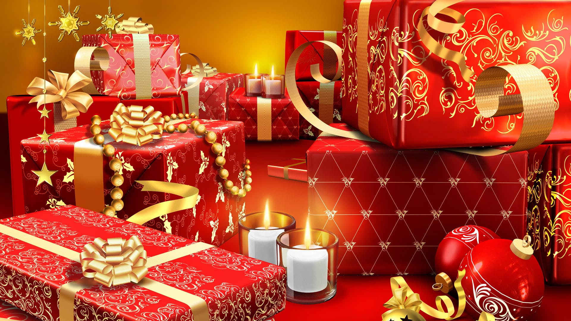 lot, wrapped, hd, gift, red, 1080P, box, christmas, presents, HD Wallpaper