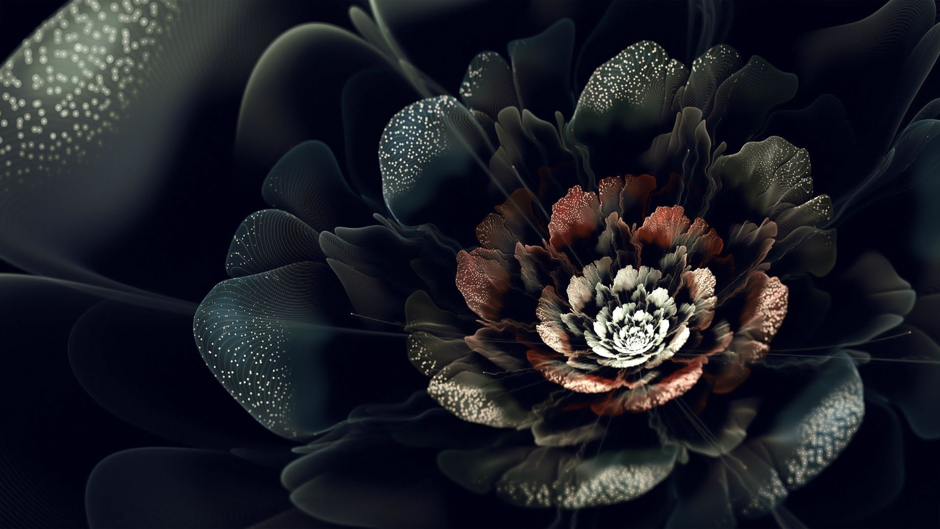 digital art, fractal, 1080P, abstract, plants, fractal flowers, flowers, HD Wallpaper