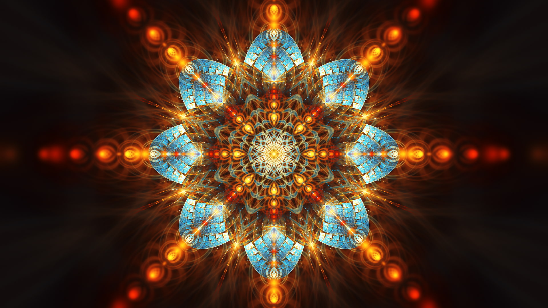digital art, abstract, symmetry, fractal, fractal flowers, 1080P, HD Wallpaper