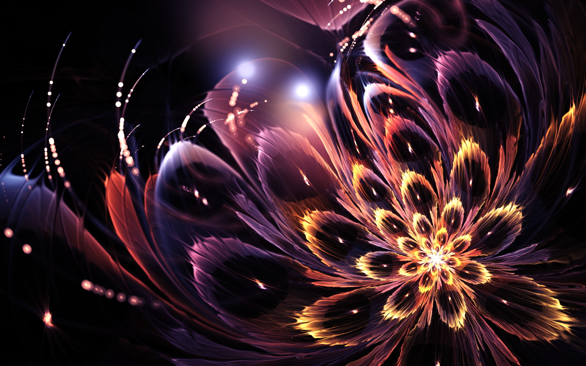 Artistic, 1080P, Fractal, Flowers, Flower, Digital Art, HD Wallpaper