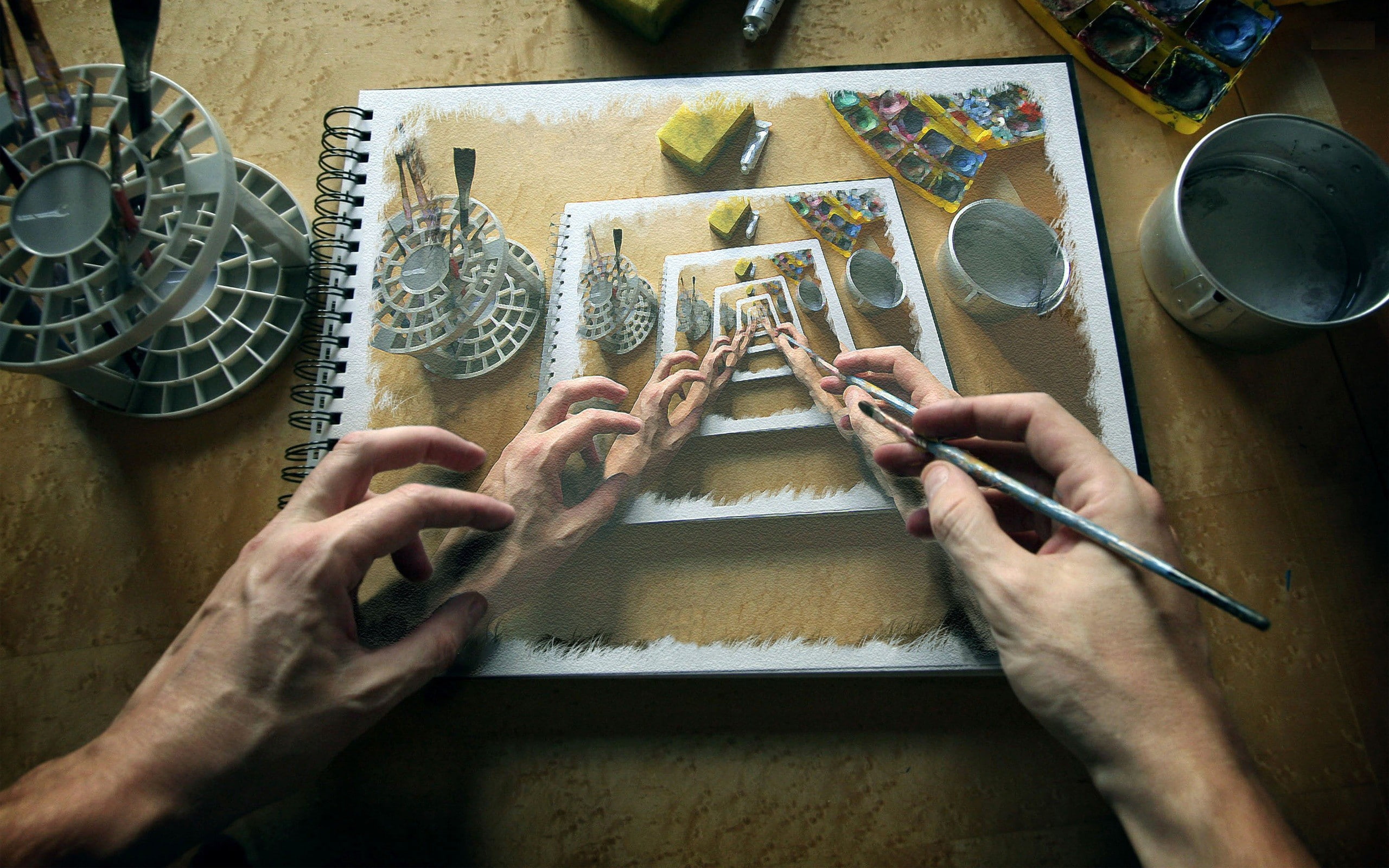 recursive, 2K, paintings, HD Wallpaper