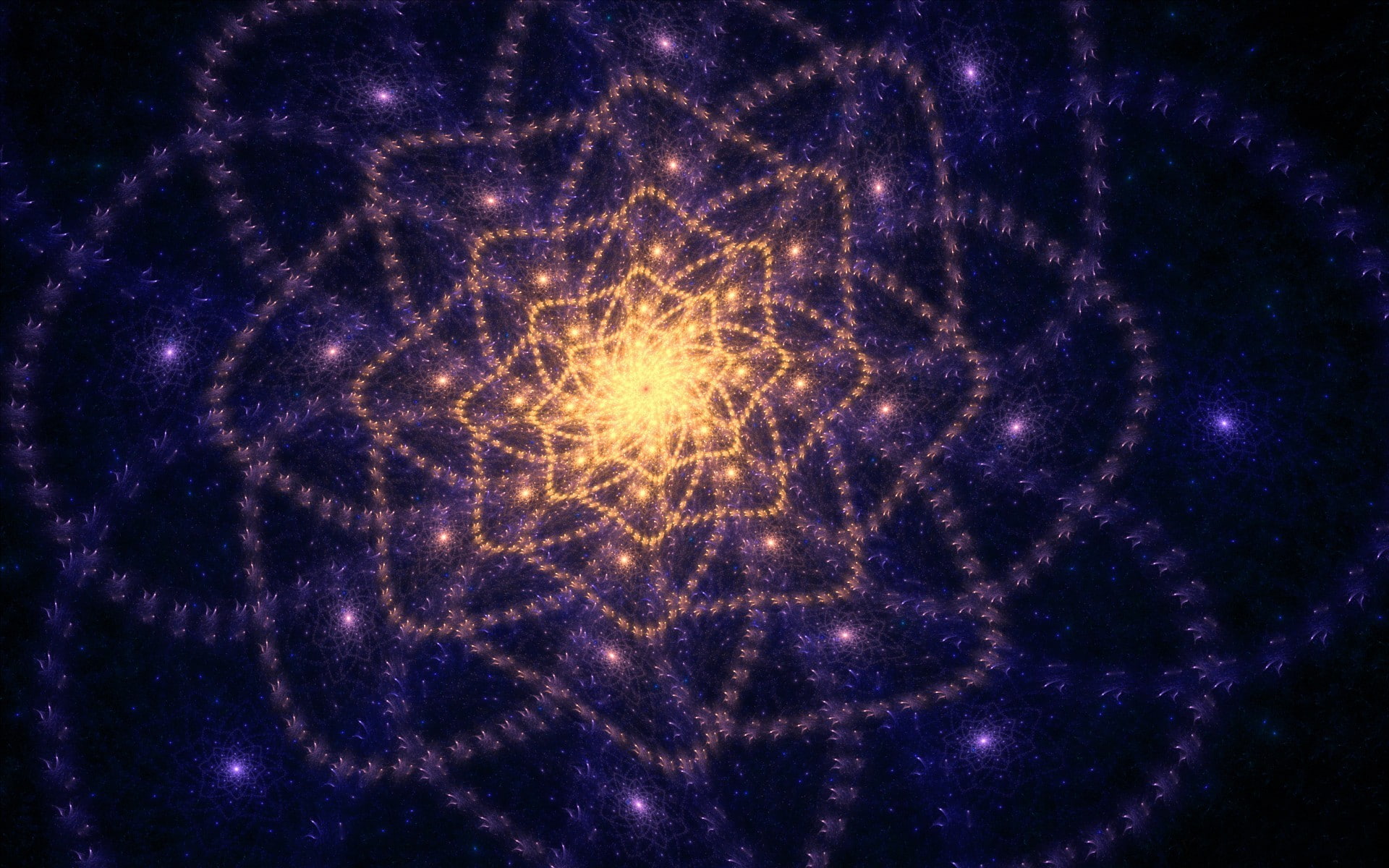 fractal, fractal flowers, 1080P, glowing, abstract, HD Wallpaper