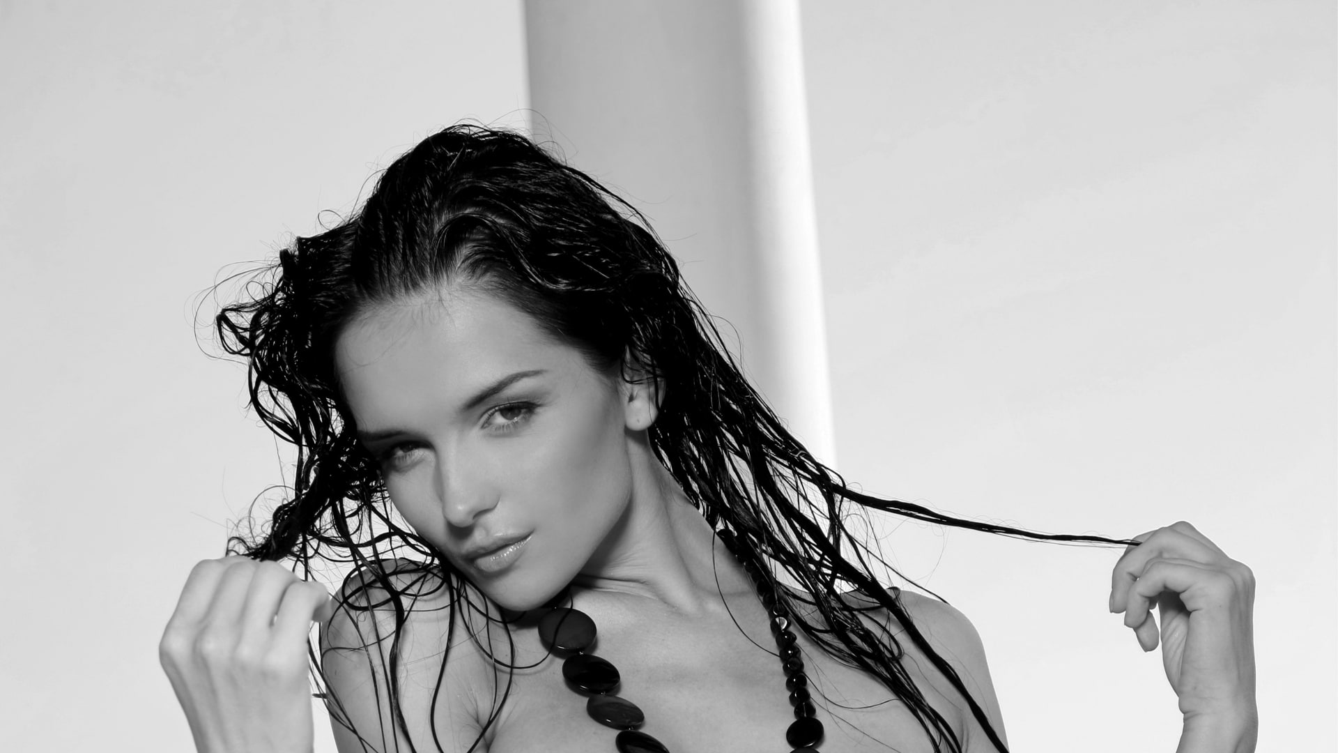 katie, women, monochrome, 1080P, ukrainian, Katie Fey, fey, x, grayscale, art, hd, HD Wallpaper