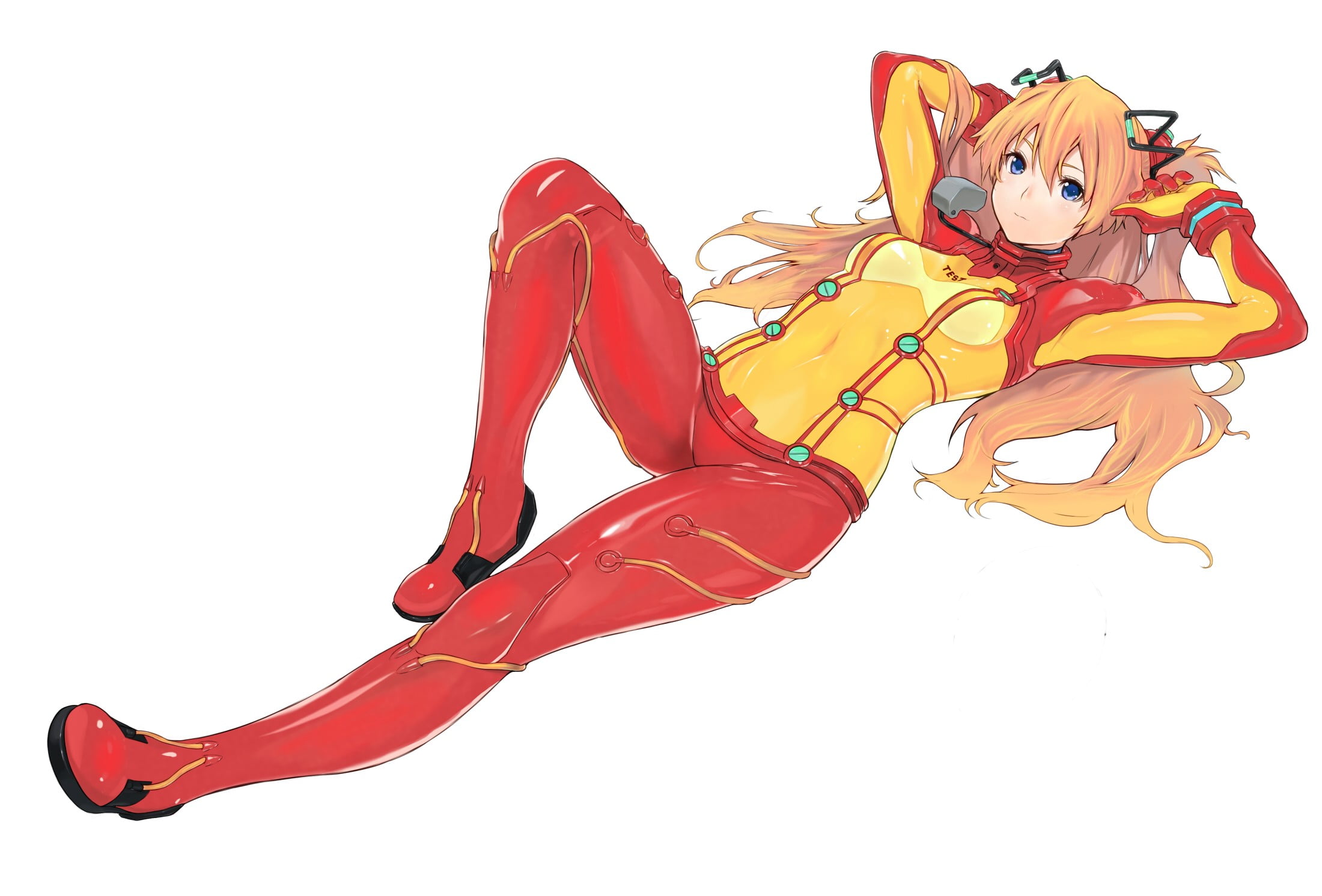1080P, clothing, indoors, shoe, warm clothing, high heels, studio shot, white background, red, Asuka Langley Soryu, cut out, beautiful woman, women, adult, HD Wallpaper