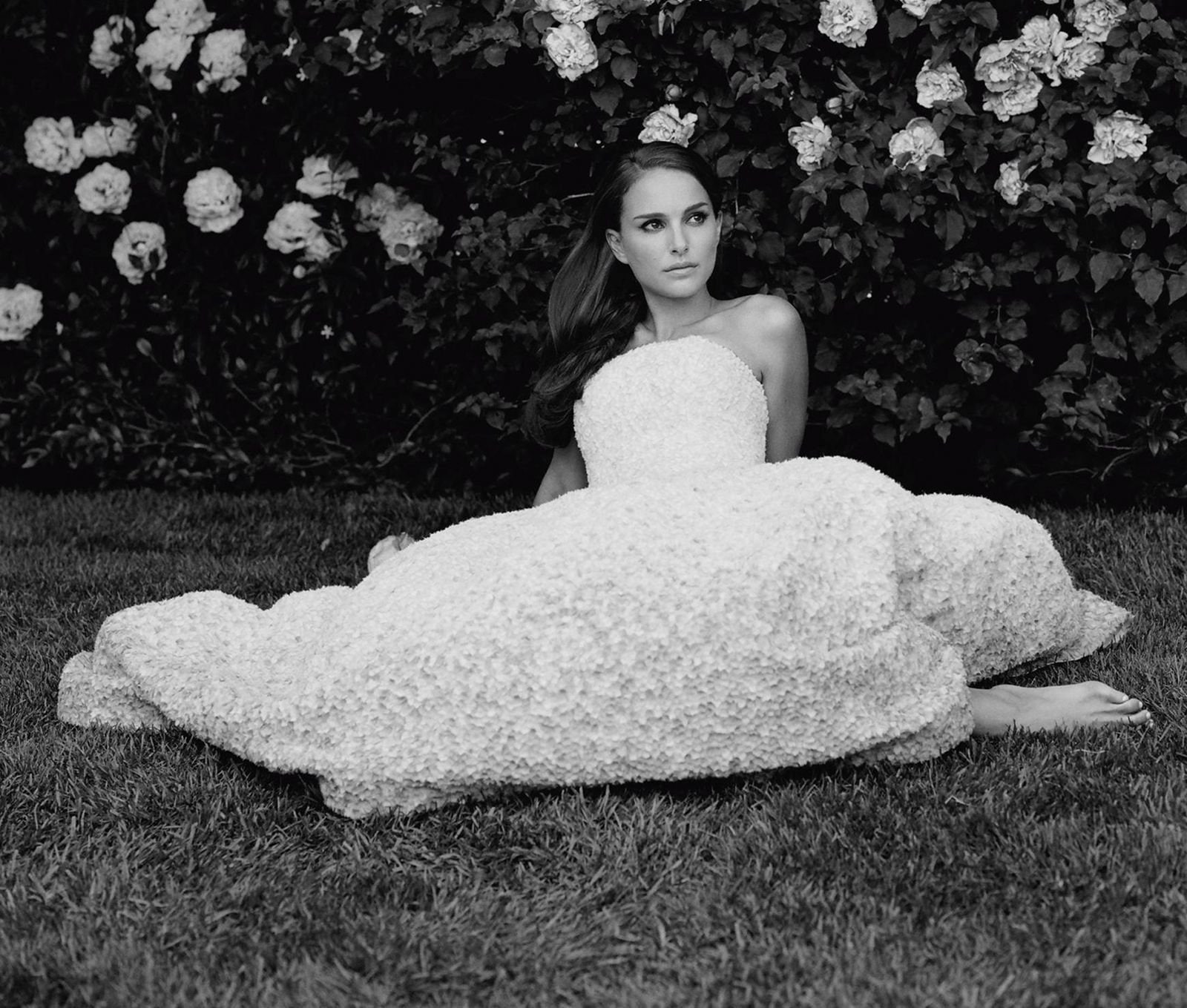 American, 720P, Actress, Natalie Portman, Actresses, Monochrome, Dress, Black and White, HD Wallpaper