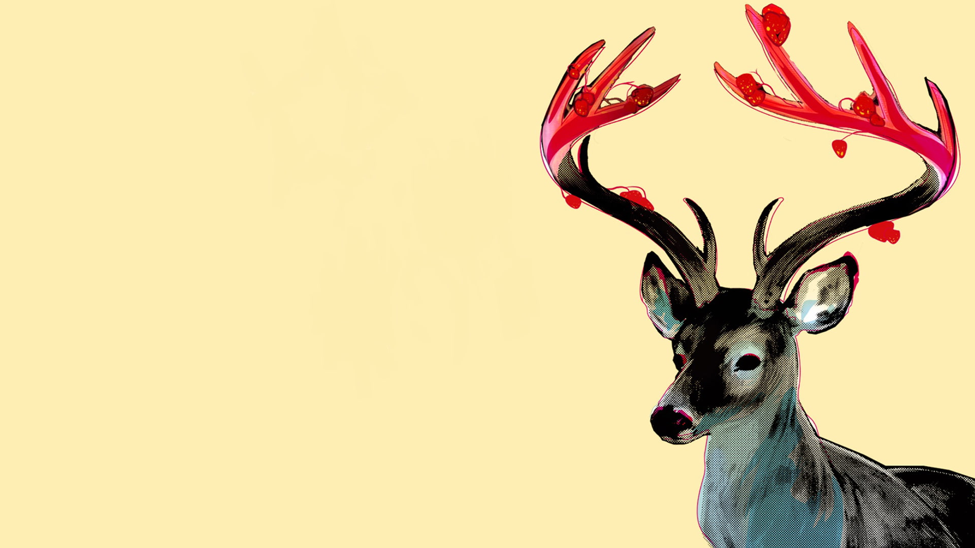1080P, hd, abstract, digital/artwork, deer, HD Wallpaper
