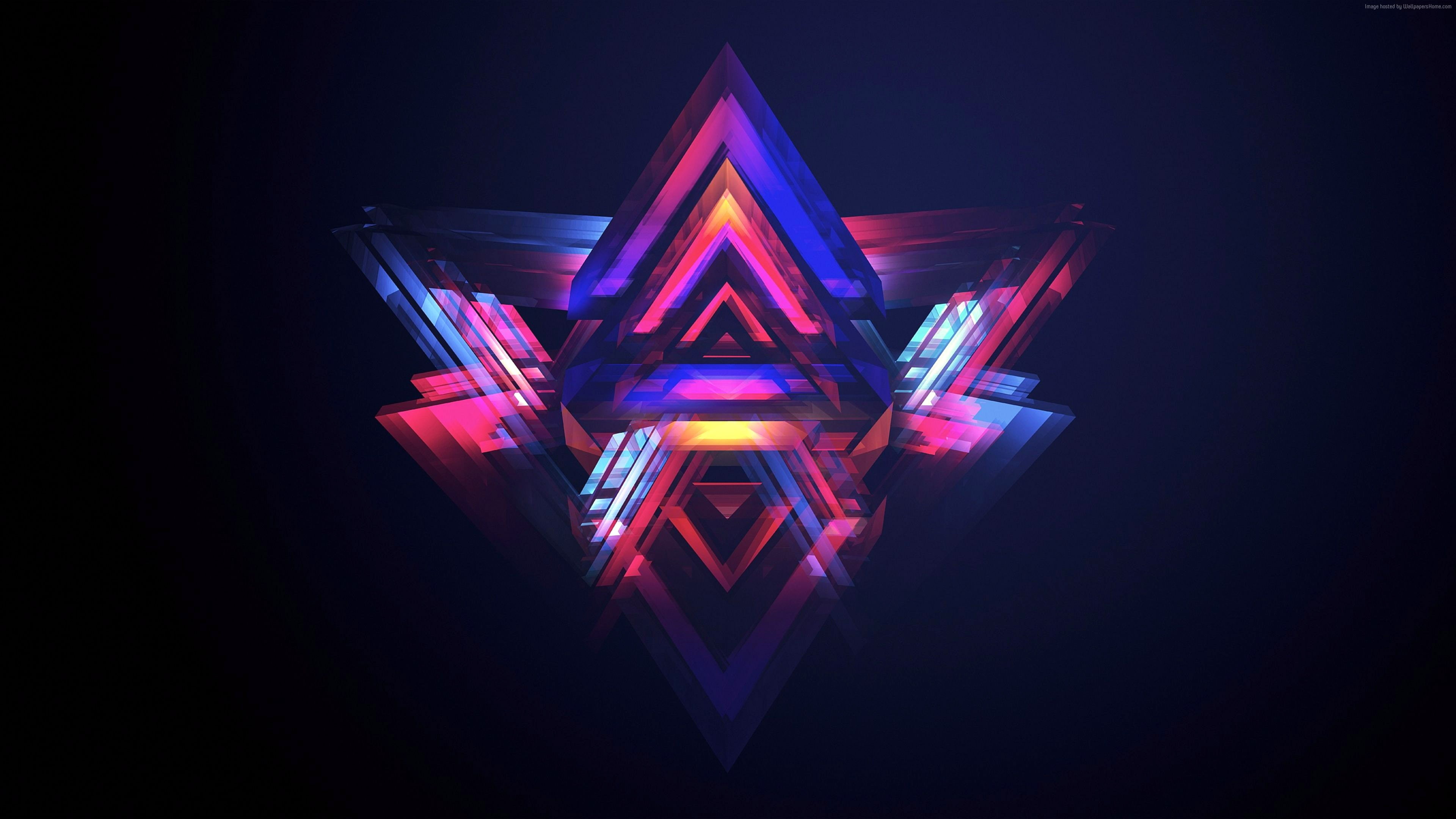 polygon, 4K, abstract, HD, HD Wallpaper