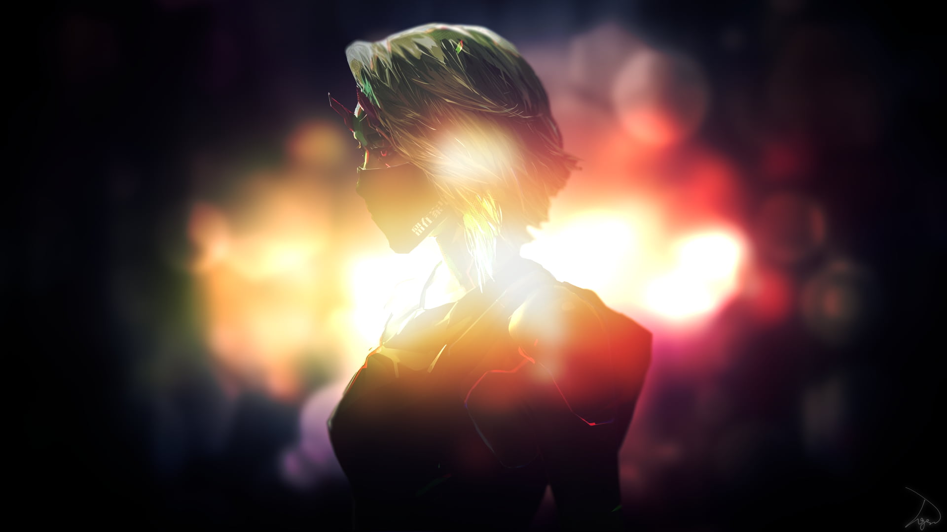 colorscape, cyberpunk, 1080P, mask, HD Wallpaper