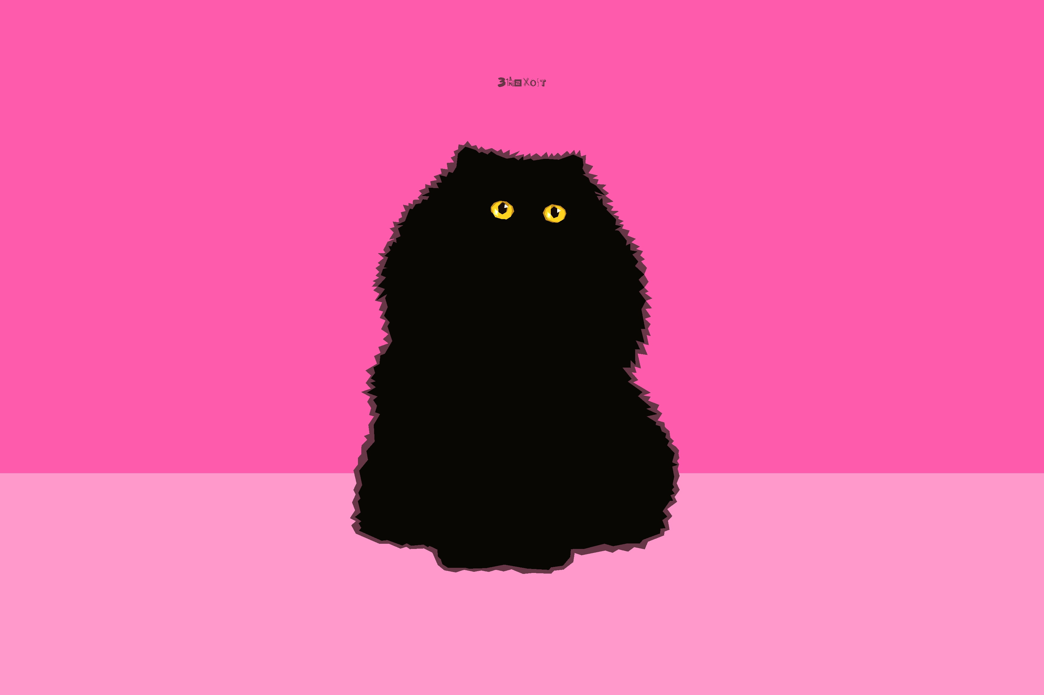 Cat, Cats, Artistic, 2K, Minimalist, Digital Art, Pink, Persian Cat, HD Wallpaper