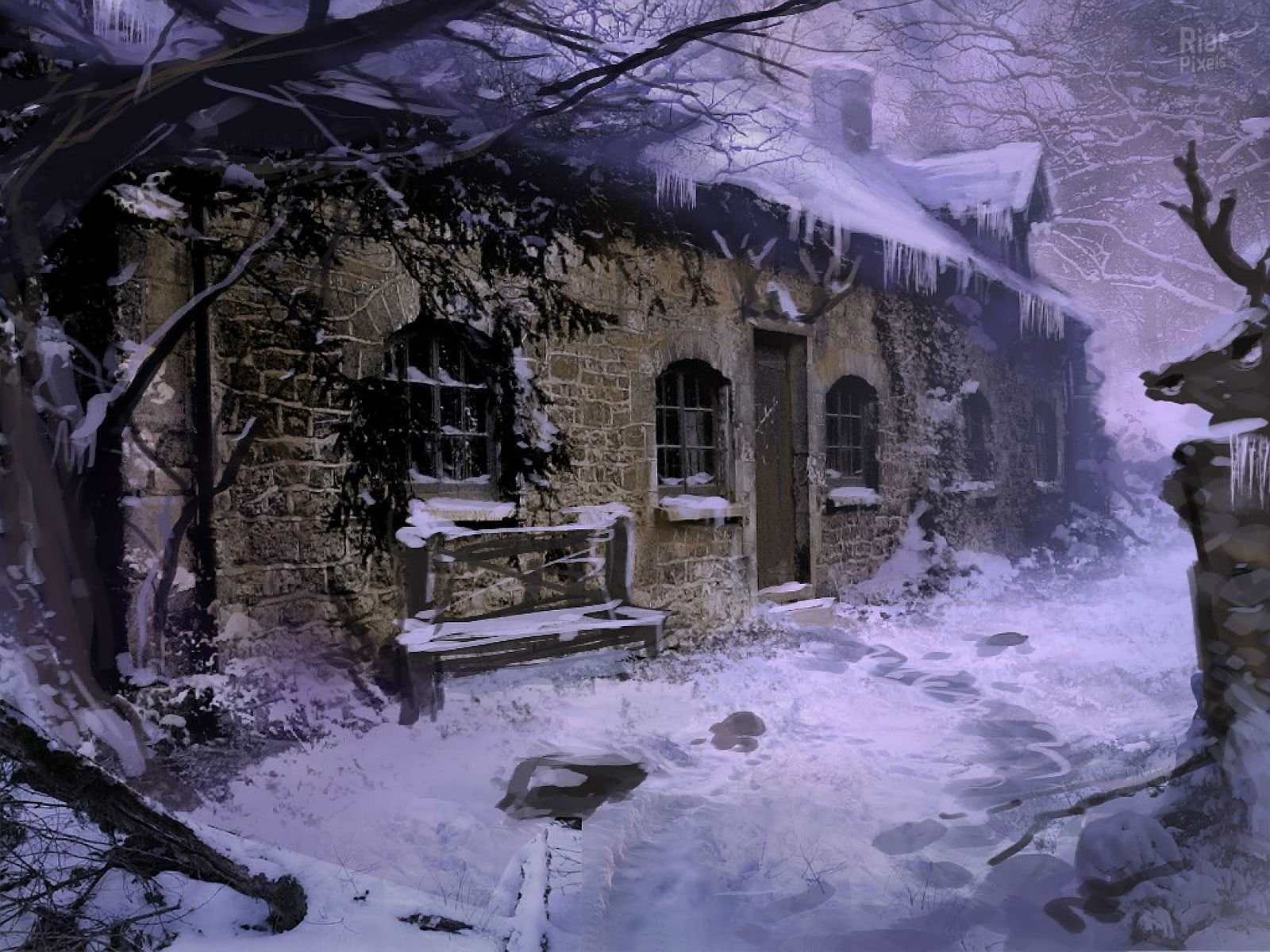 snowing, rpg, plant, Puzzle, architecture, online, Dire, fantasy, Exploration, nature, crime, Dark, day, frozen, winter, built structure, house, covering, HD Wallpaper