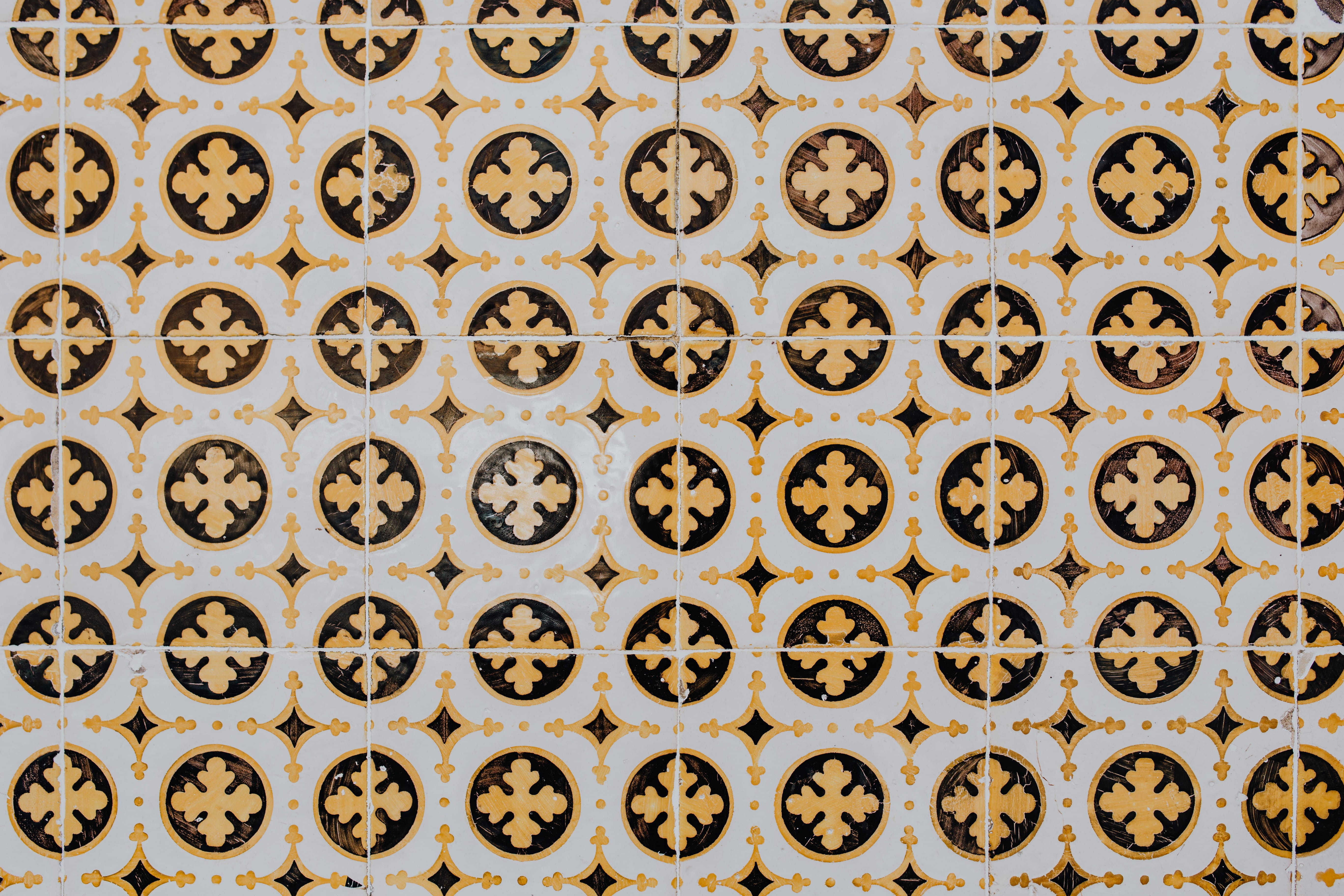 portuguese, pattern, close-up, repetition, architecture, typical, 5K, animal, geometric shape, ceramic, full frame, tile, background, no people, circle, HD Wallpaper
