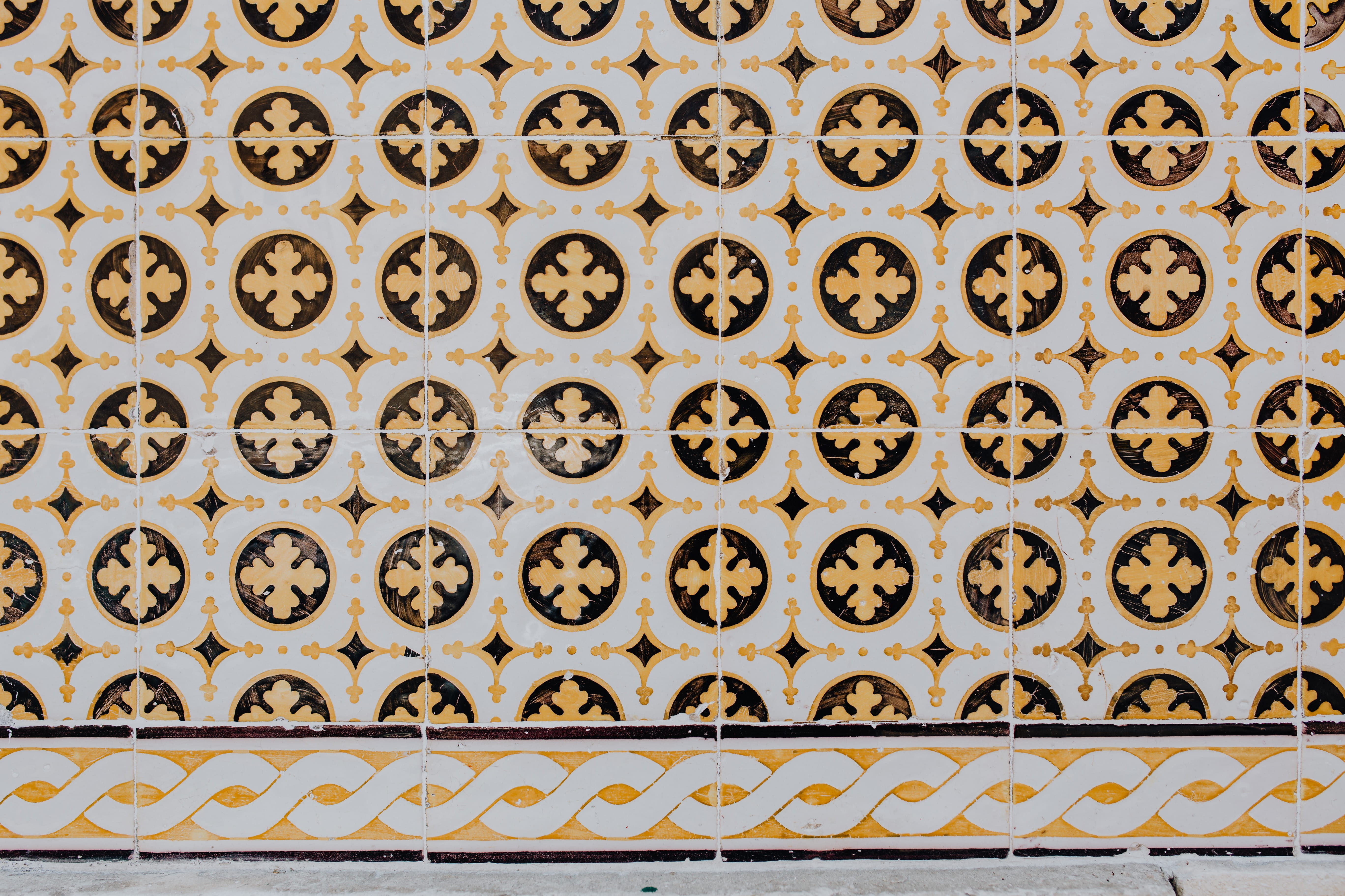 portugal, no people, backgrounds, typical, tiles, floral pattern, ceramic, design, pattern, wall, glazed, art and craft, azulejos, creativity, ornate, lisbon, HD Wallpaper
