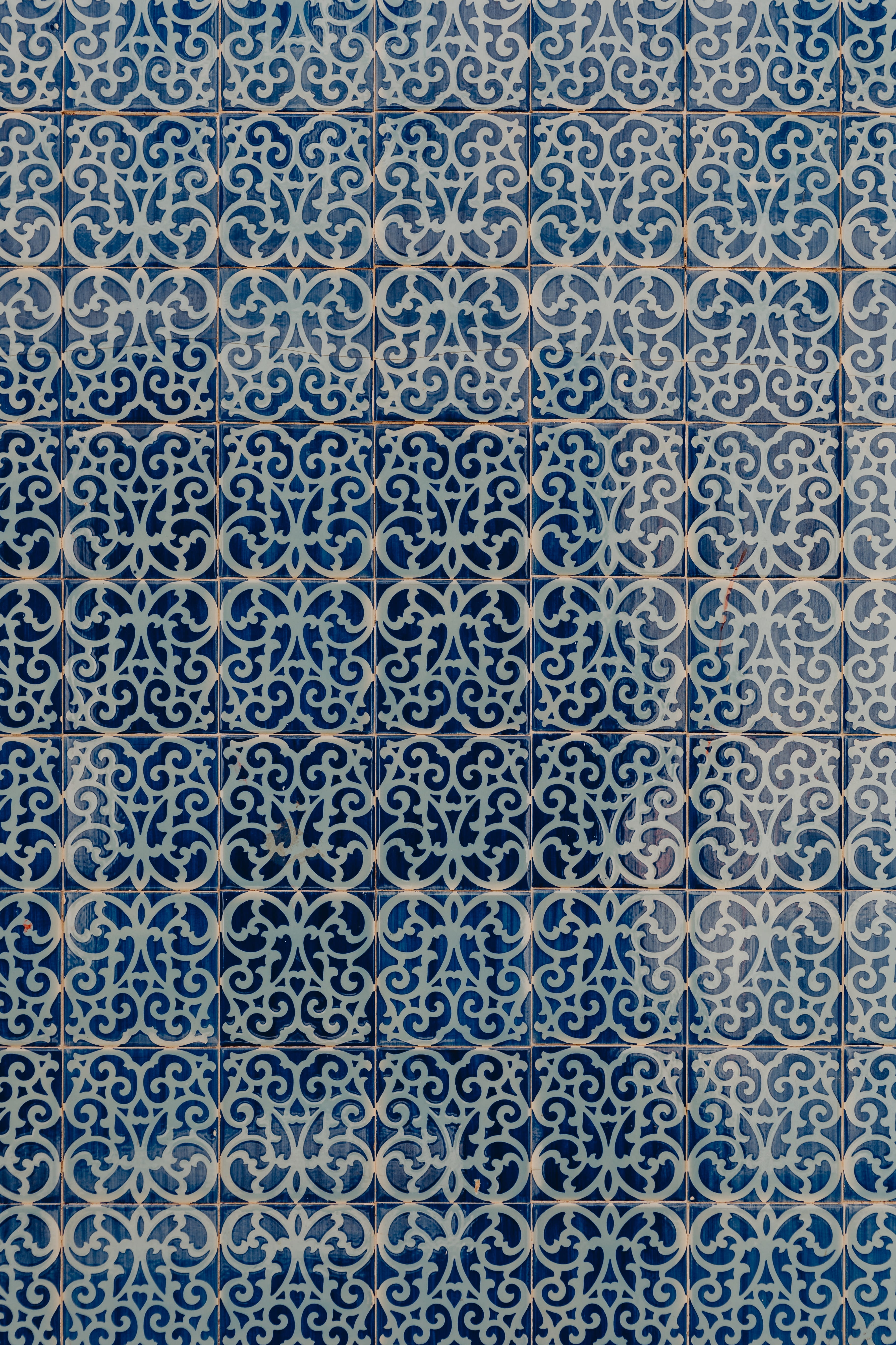 art and craft, floral pattern, repetition, abstract, typical, tile, creativity, no people, blue, portugal, pattern, background, tiles, technology, 5K, Phone HD Wallpaper