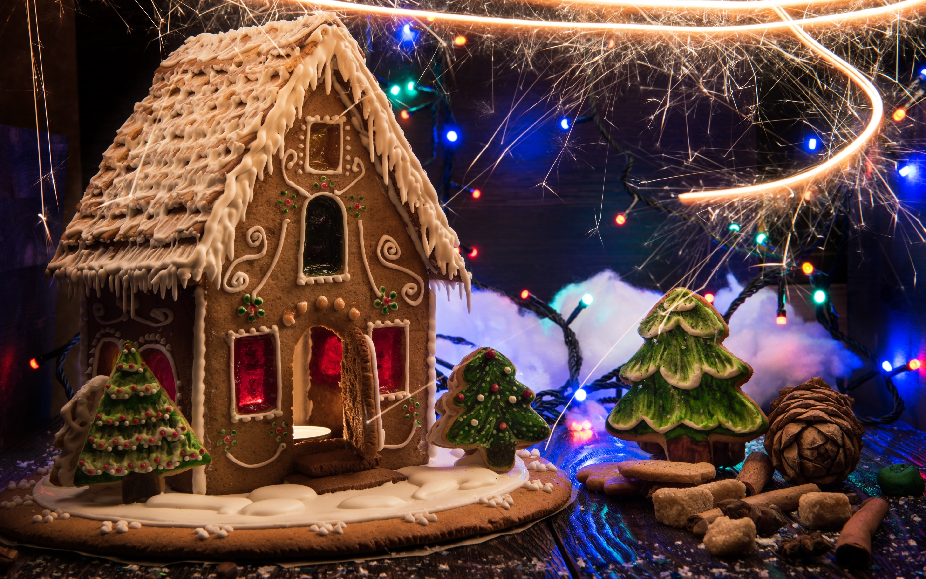 2016 christmas, christmas, 4K, gingerbread, decorations, HD Wallpaper