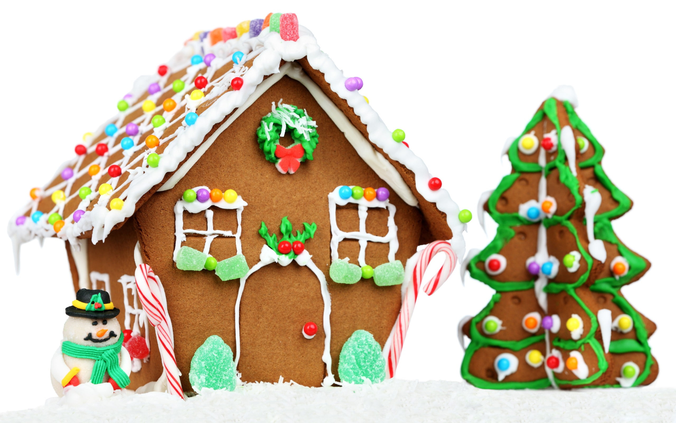 New Year, Christmas, gingerbread, food, 2K, cookies, HD Wallpaper