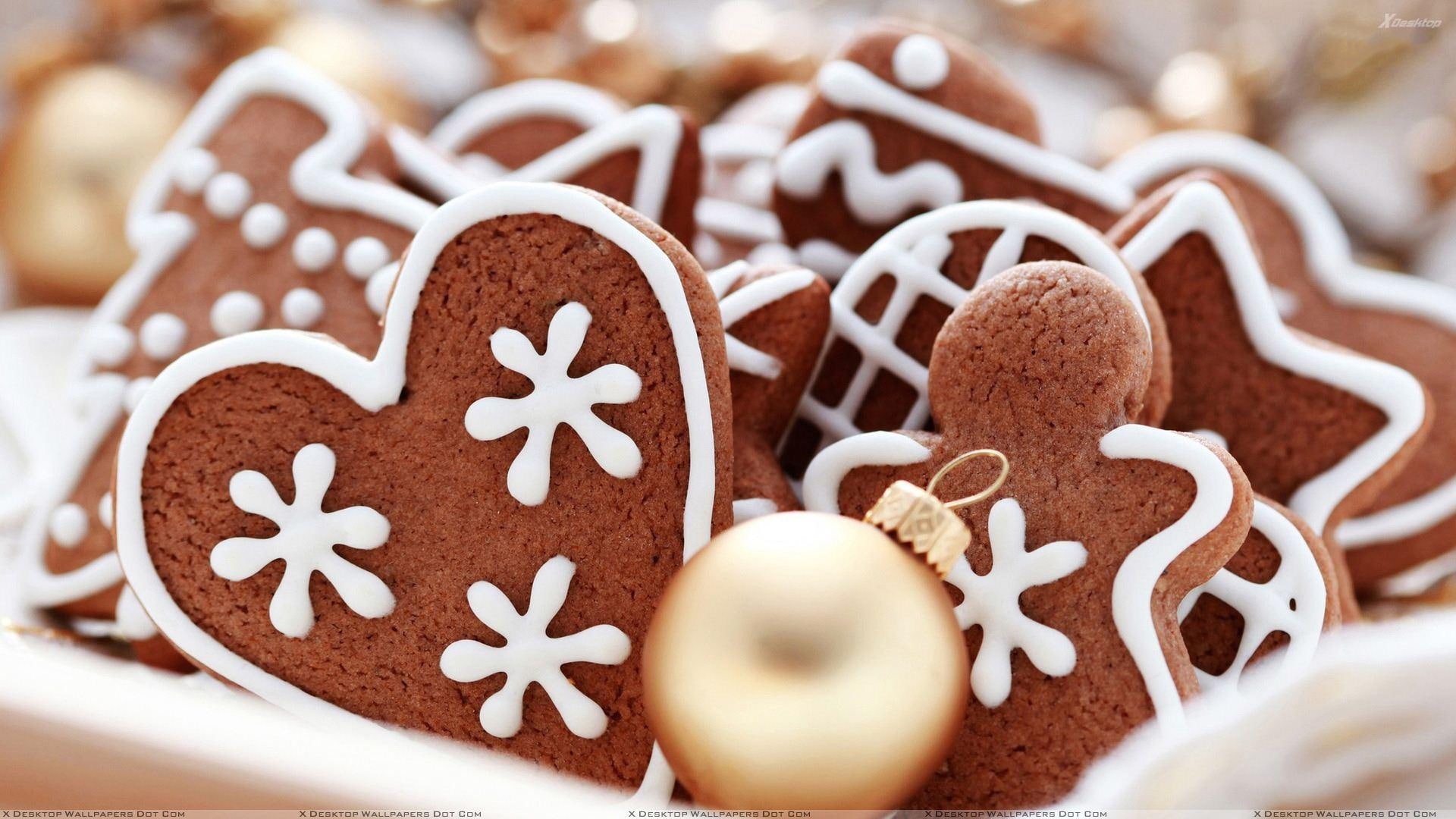 gingerbread-heart, fluffy, golden, globe, gingerbread, hearts, delicious, 1080P, christmas, cookies, HD Wallpaper