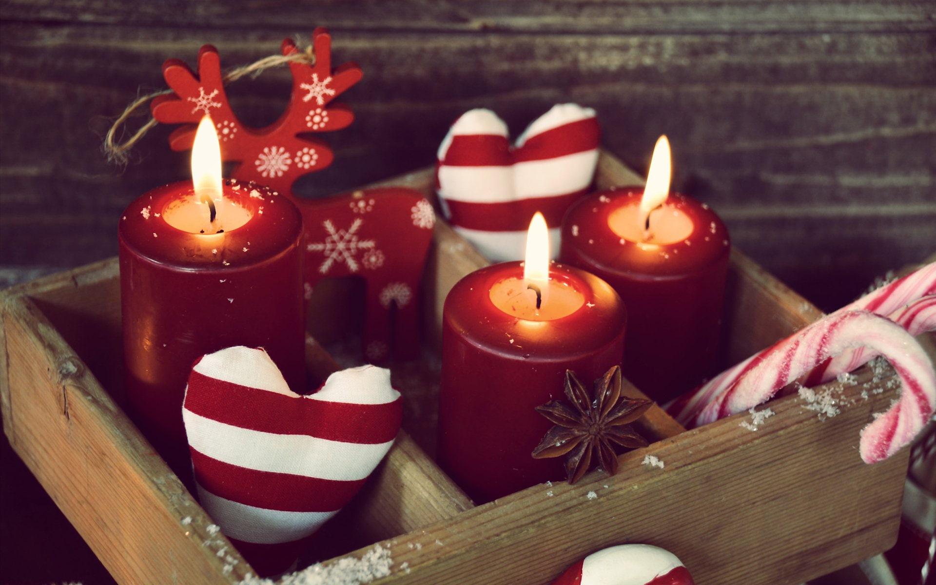 Holiday, Christmas, Candy Cane, 1080P, Candle, HD Wallpaper