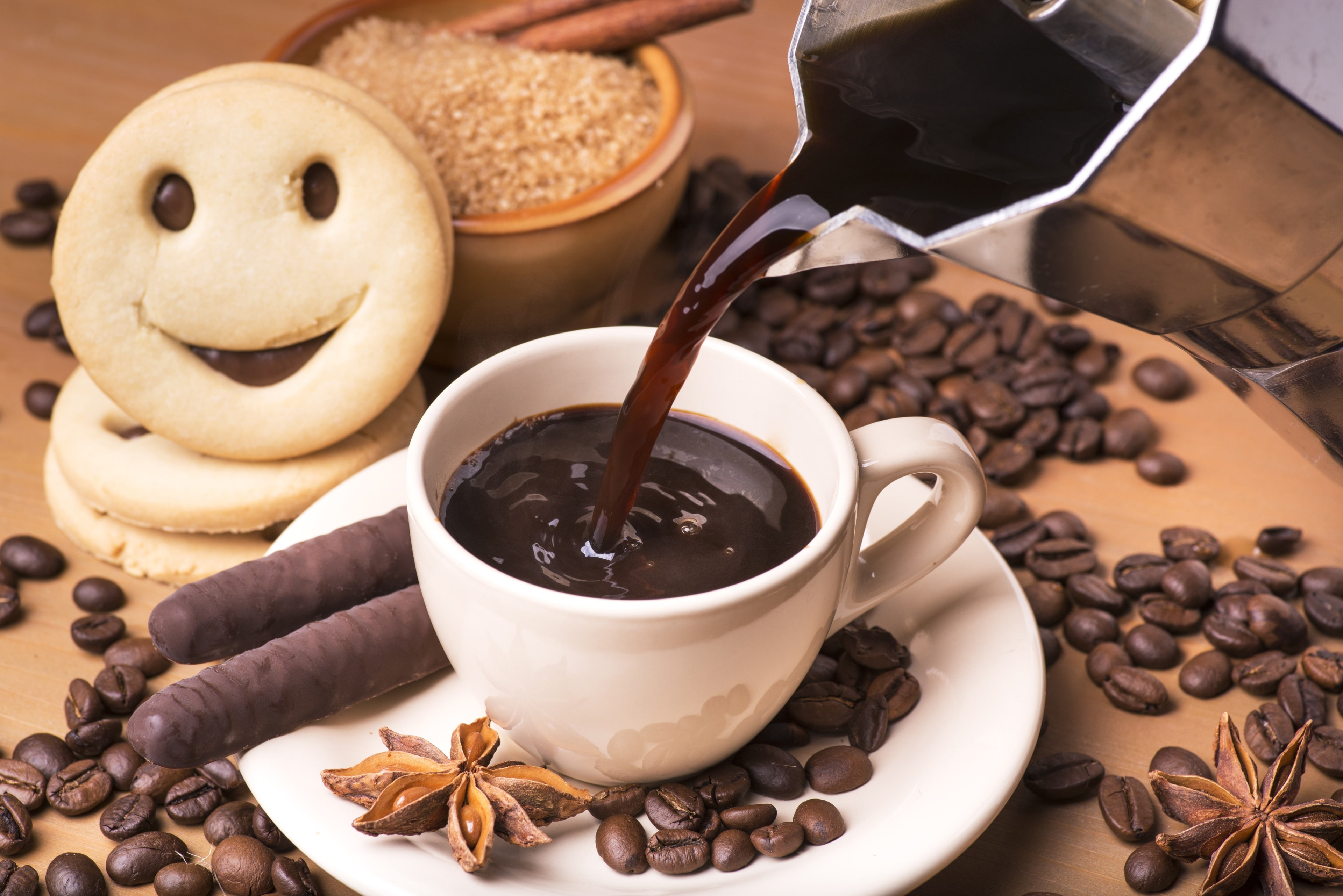 no people, cup, chocolate, kitchen utensil, food and drink, food, hot drink, mug, table, stick - plant part, coffee 4k popular image, brown, roasted coffee bean, HD Wallpaper