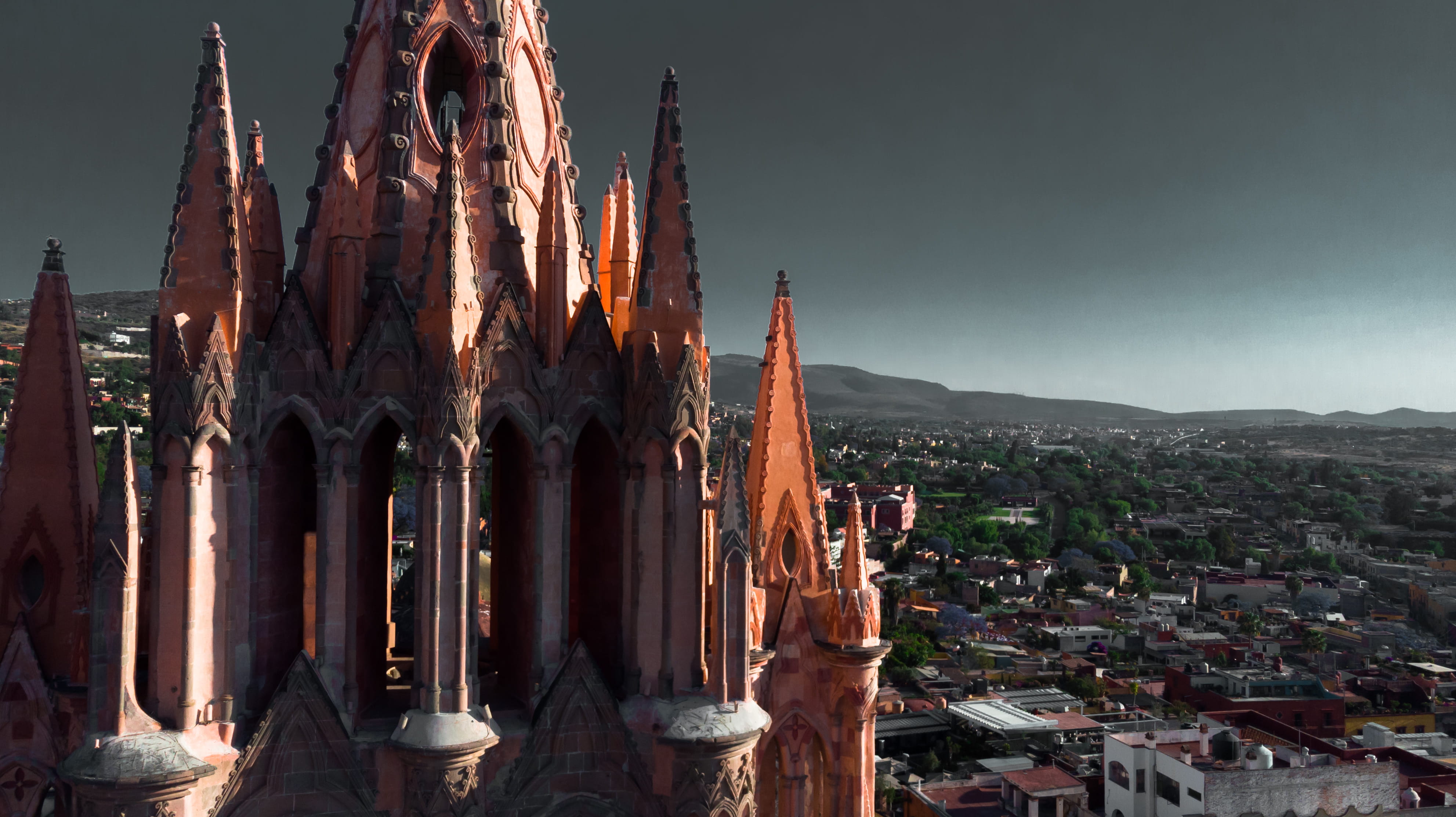 tourism, nature, architecture, built structure, architectural column, san miguel de allende, air, mavic, travel, belief, city, guanajuato, the past, spirituality, HD Wallpaper