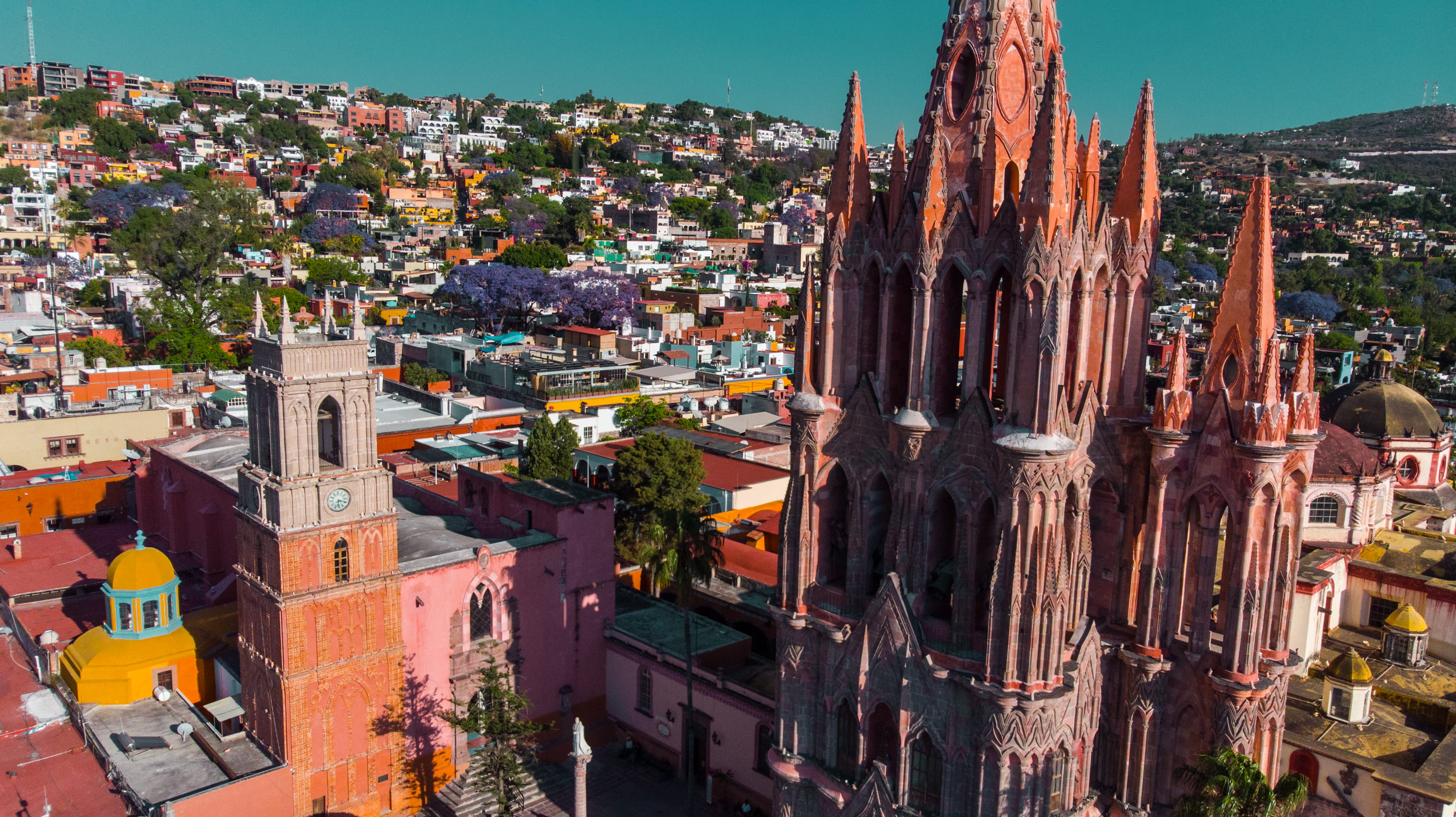 building exterior, mexico, residential district, day, streets, guanajuato, 2K, air, house, no people, belief, mavic, high angle view, city, architecture, HD Wallpaper