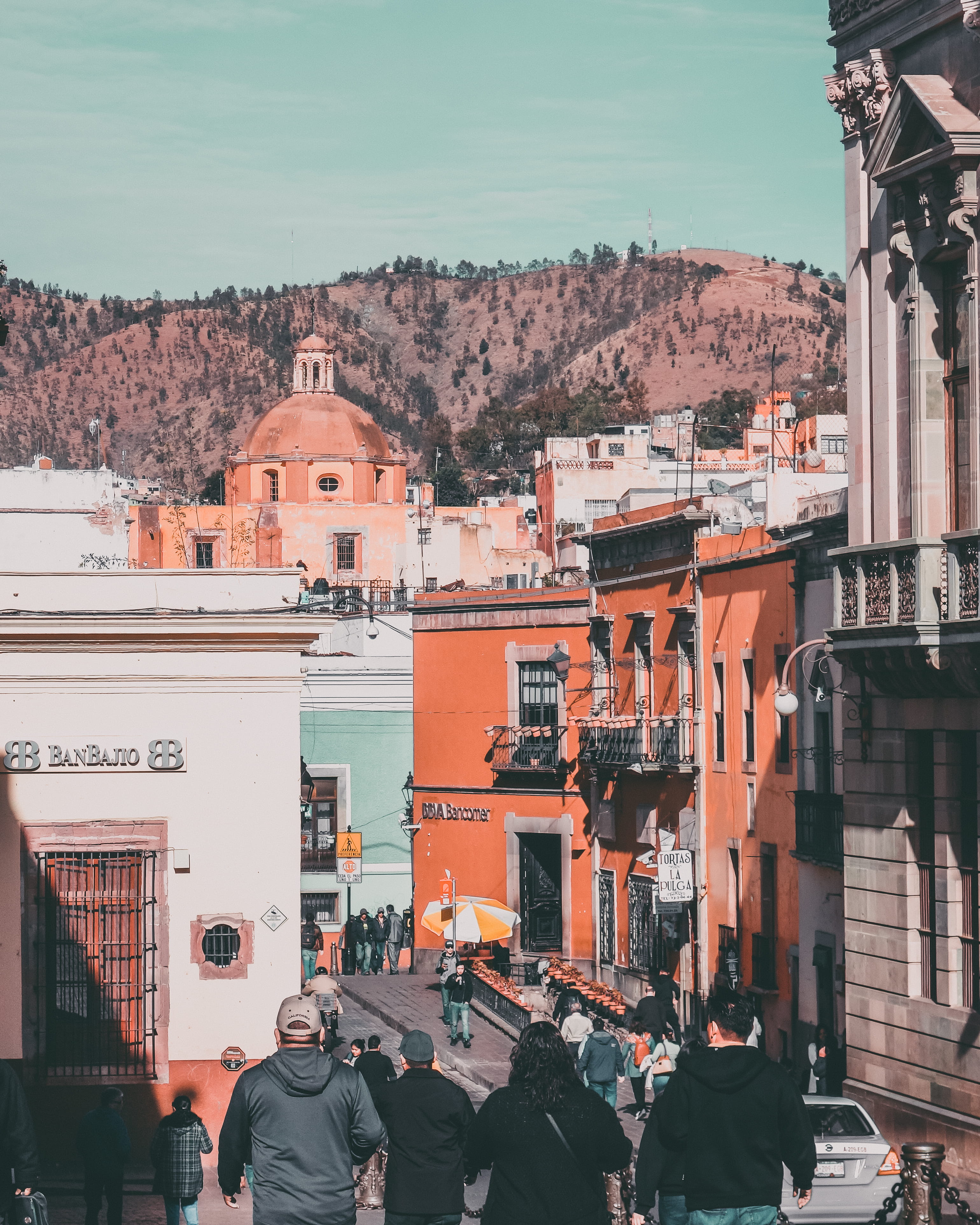 Church, outdoors, sky, Old, residential district, 4K, cityscape, group of people, mode of transportation, nature, South America, City, Landscape, crowd, Phone HD Wallpaper