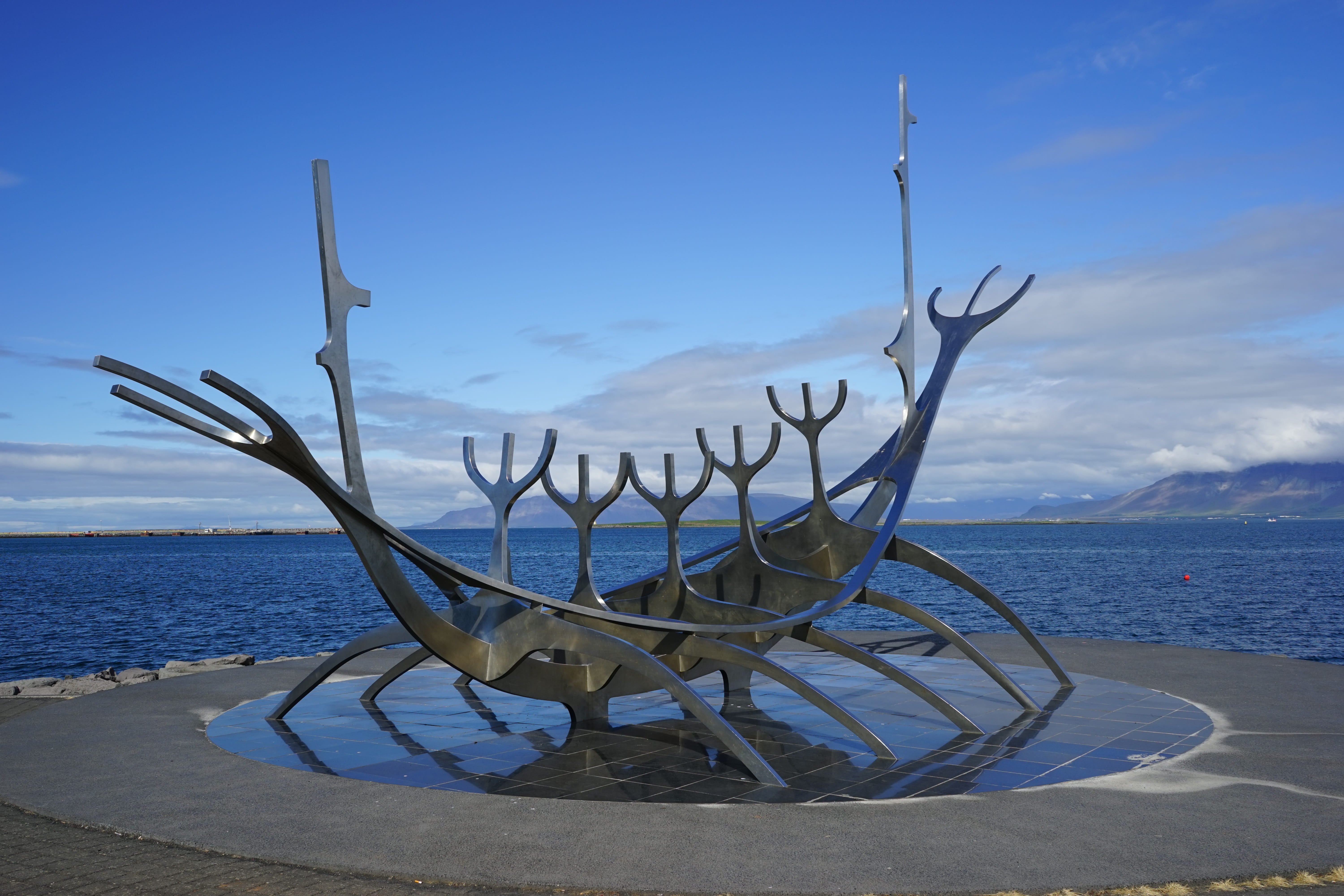 anchor - vessel part, steel, boat, transportation, nature, artwork, water, jón gunnar árnason, art, non-urban scene, day, outdoors, 5K, travel Locations, HD Wallpaper