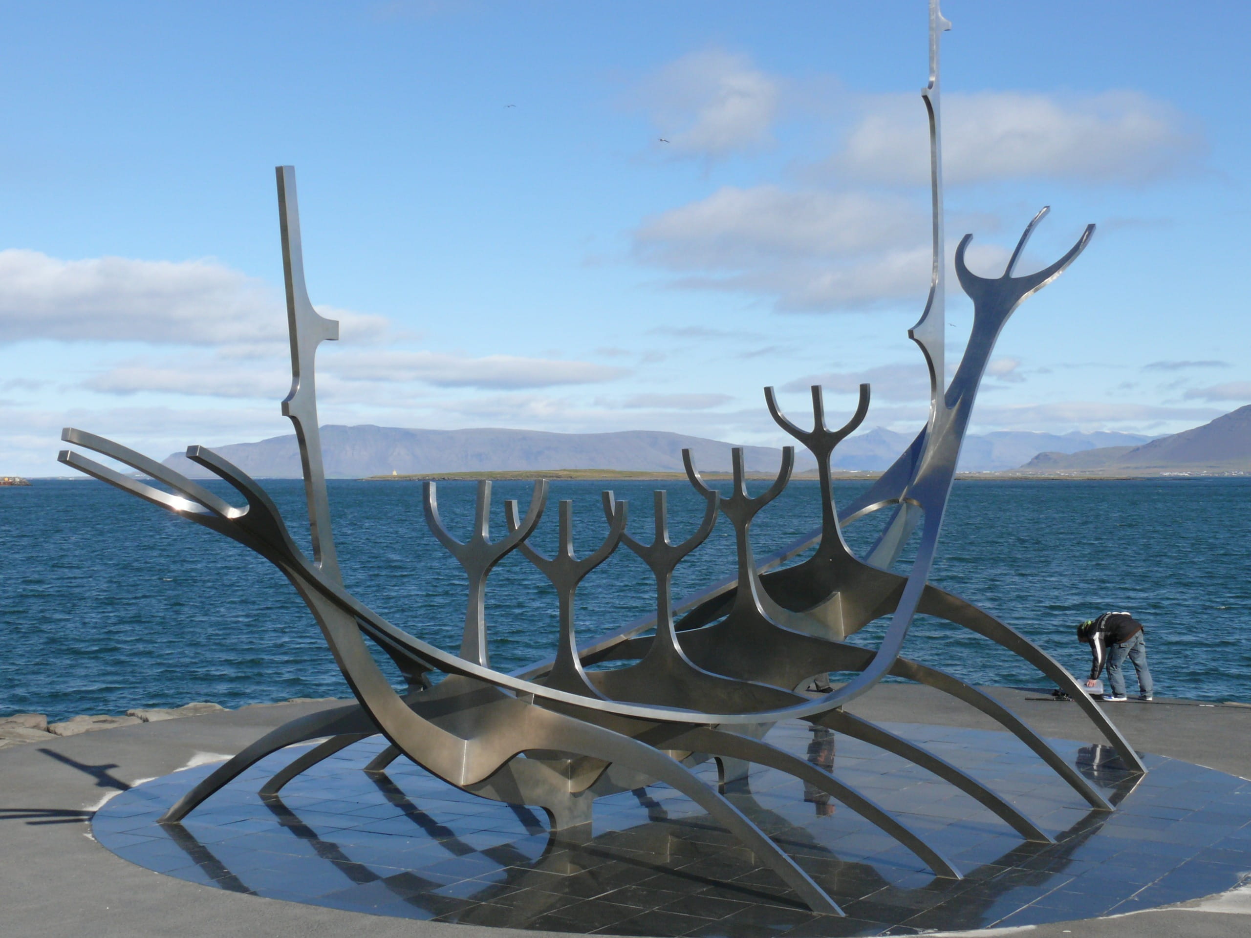 Viking, Reykjavik, ship, no people, beauty in nature, sky, horizon over water, sculpture, water, sea, land, scenics - nature, art, 2K, horizon, viking ship, HD Wallpaper