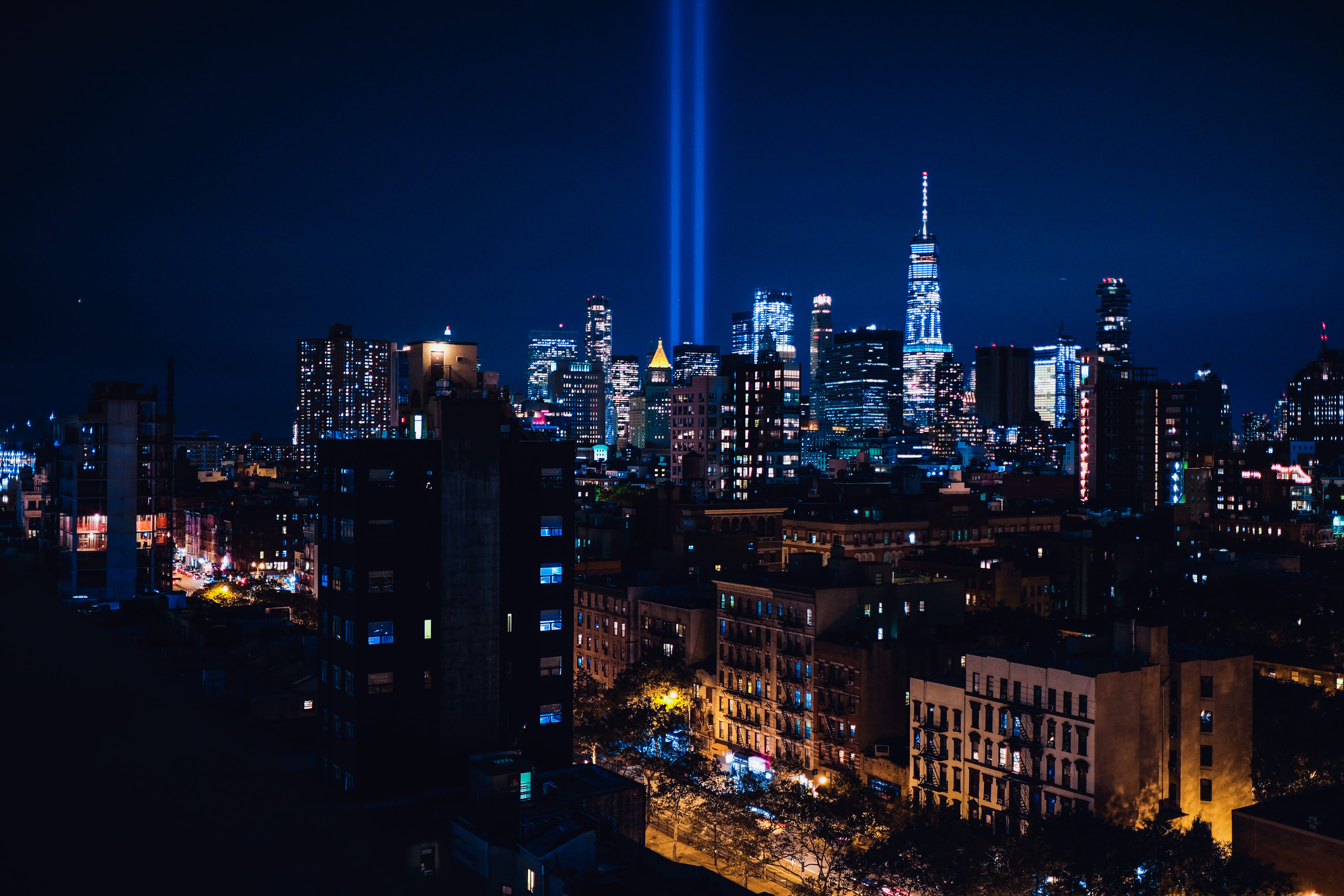 high, urban skyline, citiscape, residential district, light, nightlife, buildings, cityscape, night, city life, tall - high, crowded, architecture, unsplash, HD Wallpaper