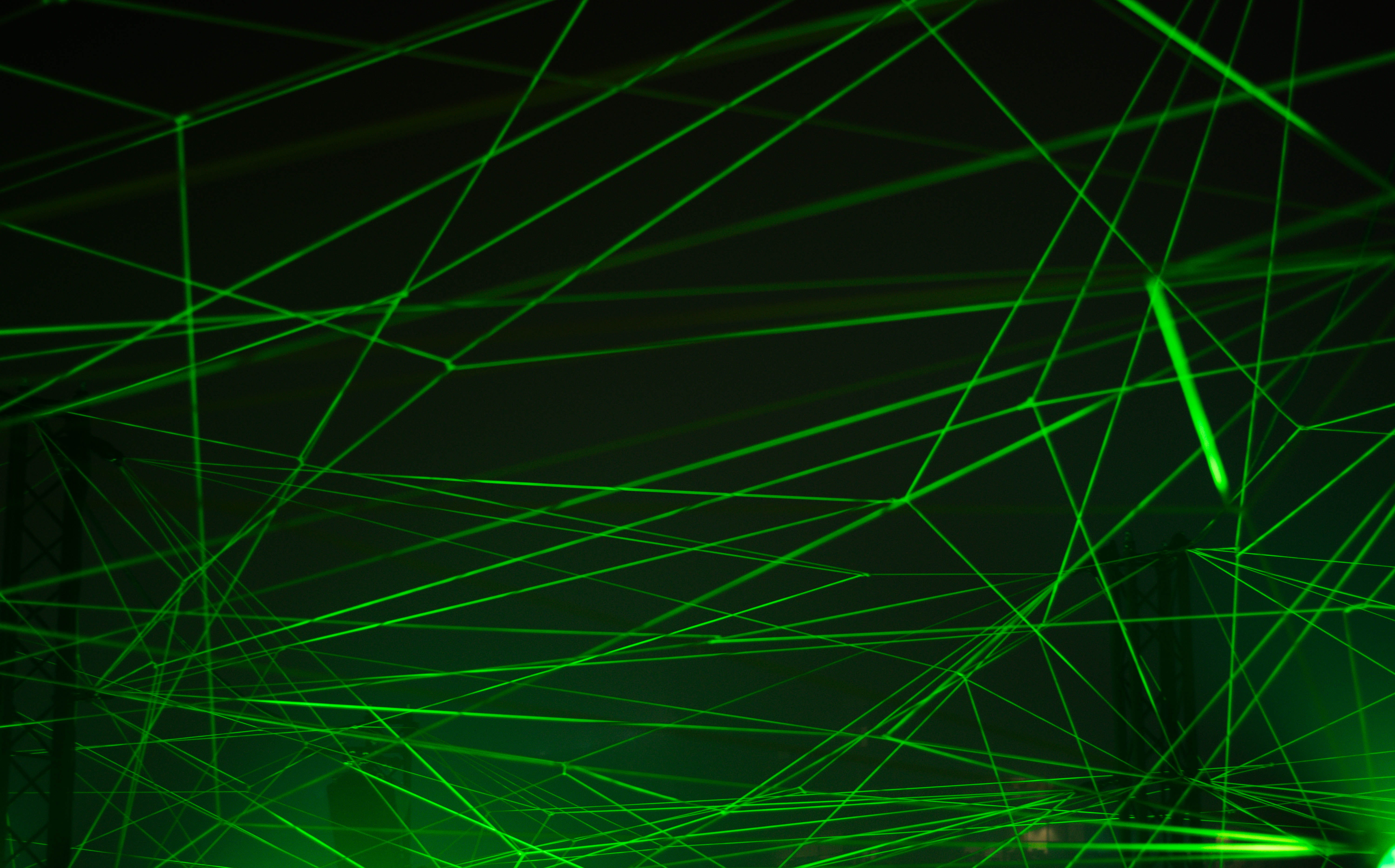 strobe lights, science, laser, lightshow, pattern, night, light ray, lightings, full frame, abstract, nights, light, creative, design, green color, technology, HD Wallpaper