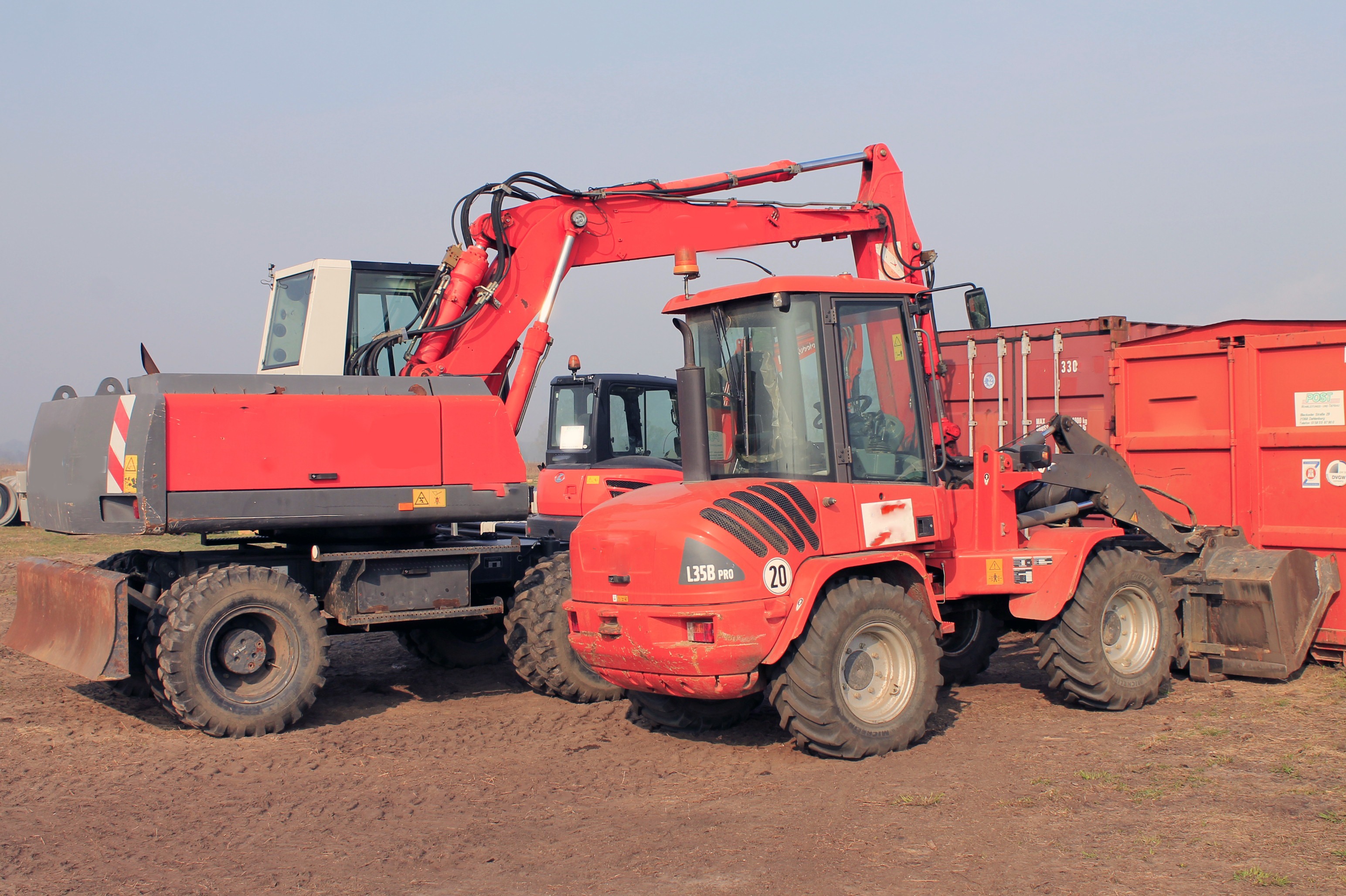 vehicles, outdoors, nature, commercial land vehicle, construction industry, excavators, transportation, motor vehicle, construction vehicle, sky, industry, HD Wallpaper