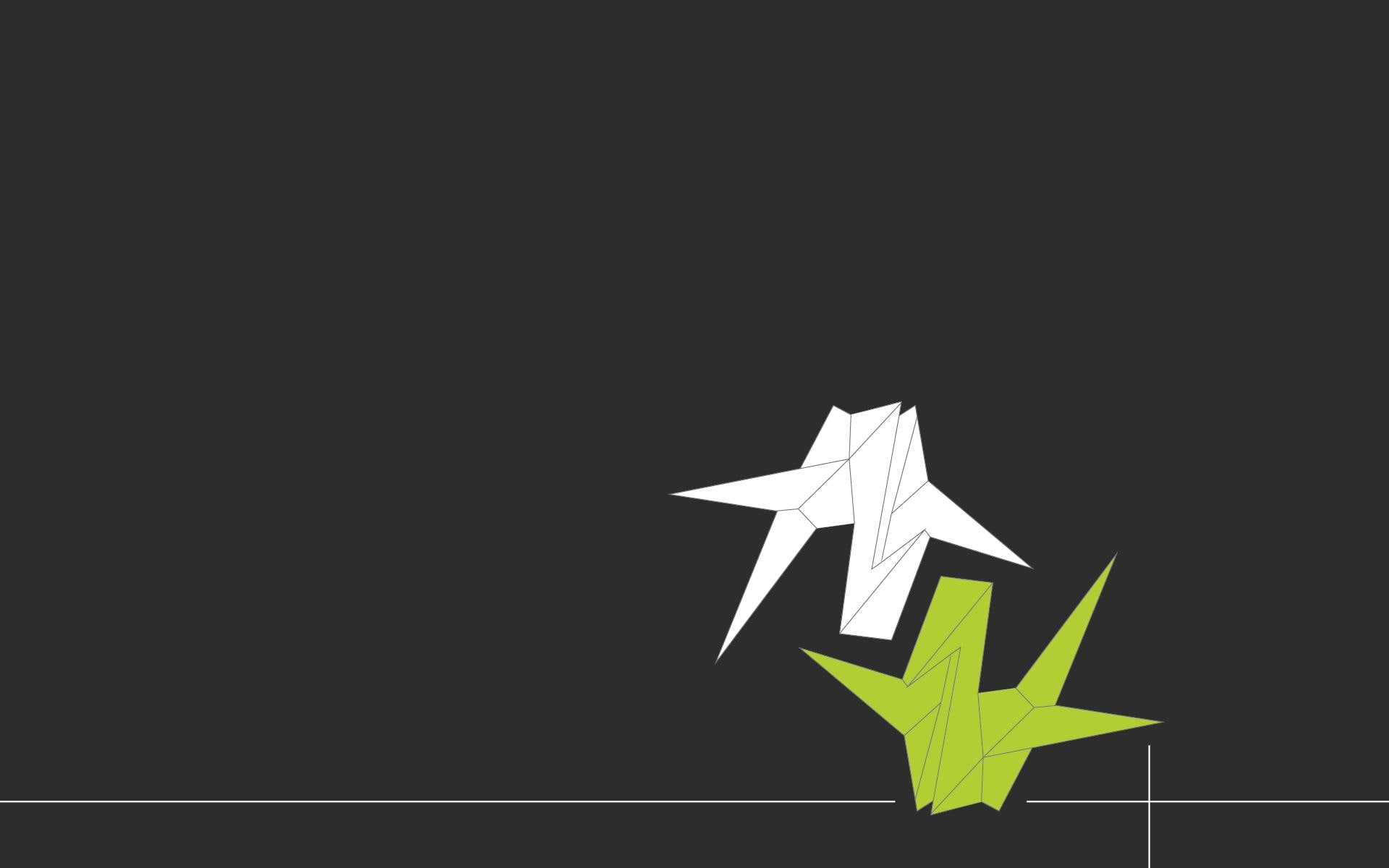 peace, 1080P, 3d and abstract, bird, lime, japan, amp, cranes, green, illustration, crane, HD Wallpaper