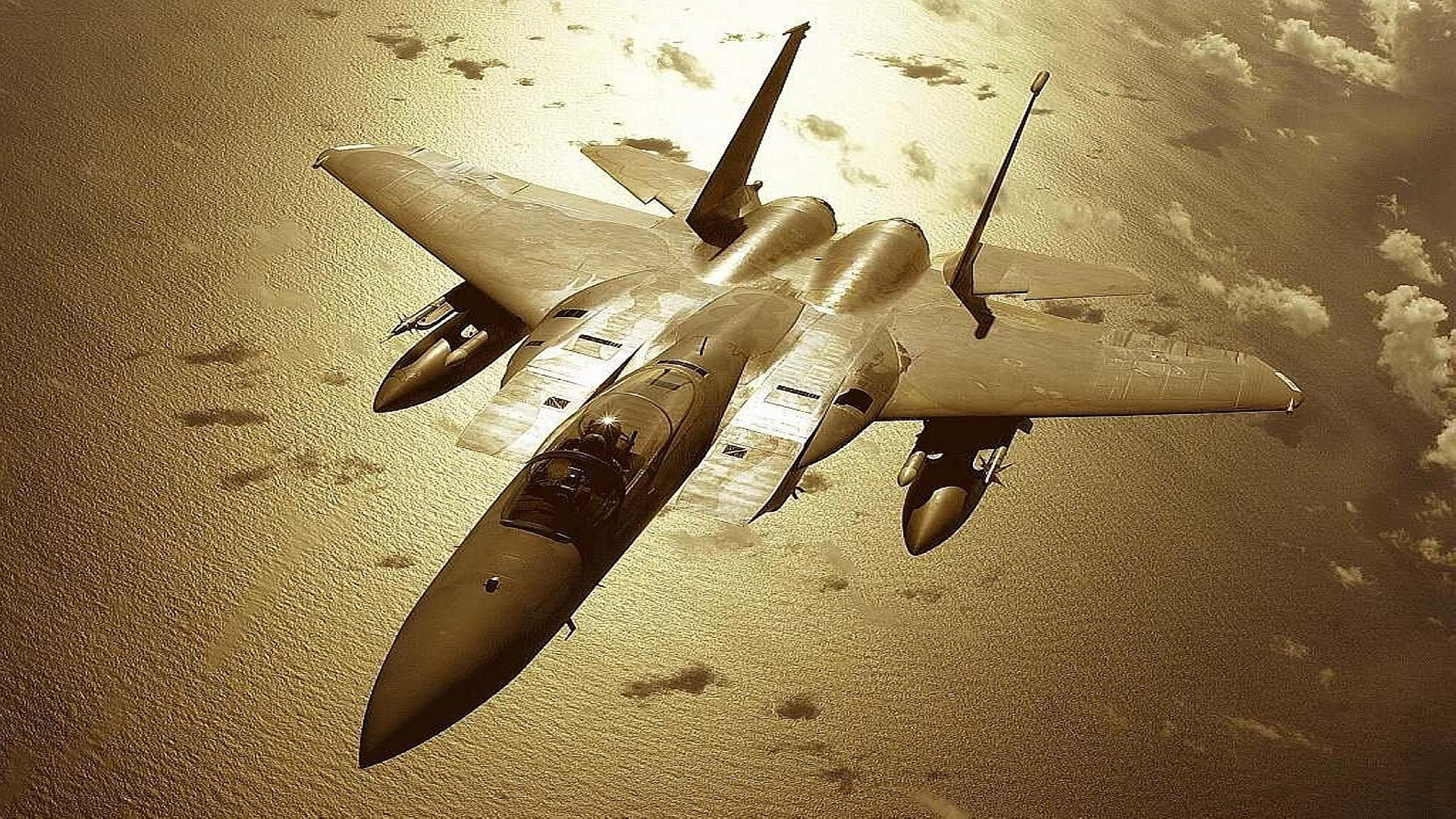 1080P, plane, clouds, sea, f, aircraft planes, golden, HD Wallpaper