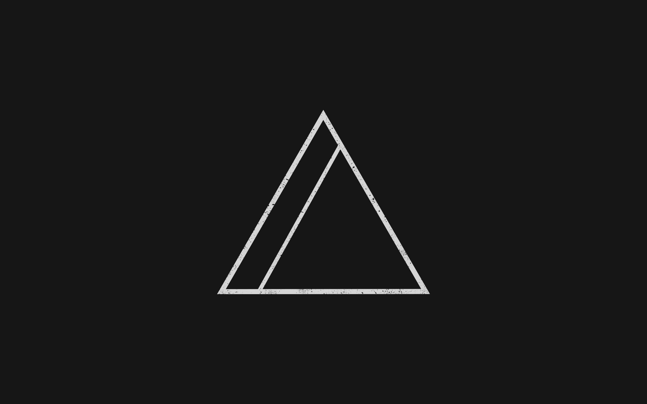 triangle, black background, minimalism, 2K, geometry, HD Wallpaper