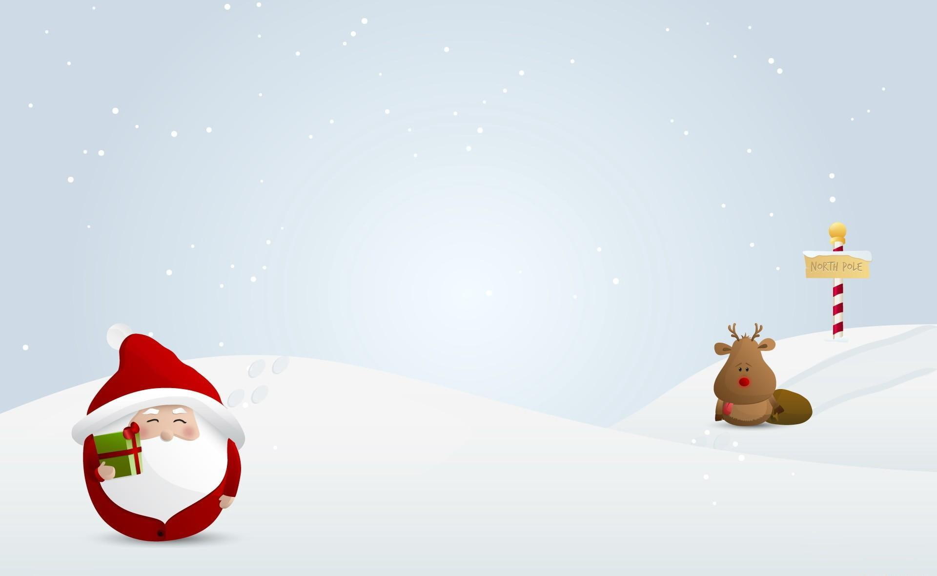gifts, santa, claus, snow, 1080P, pointer, santa claus, reindeer, HD Wallpaper