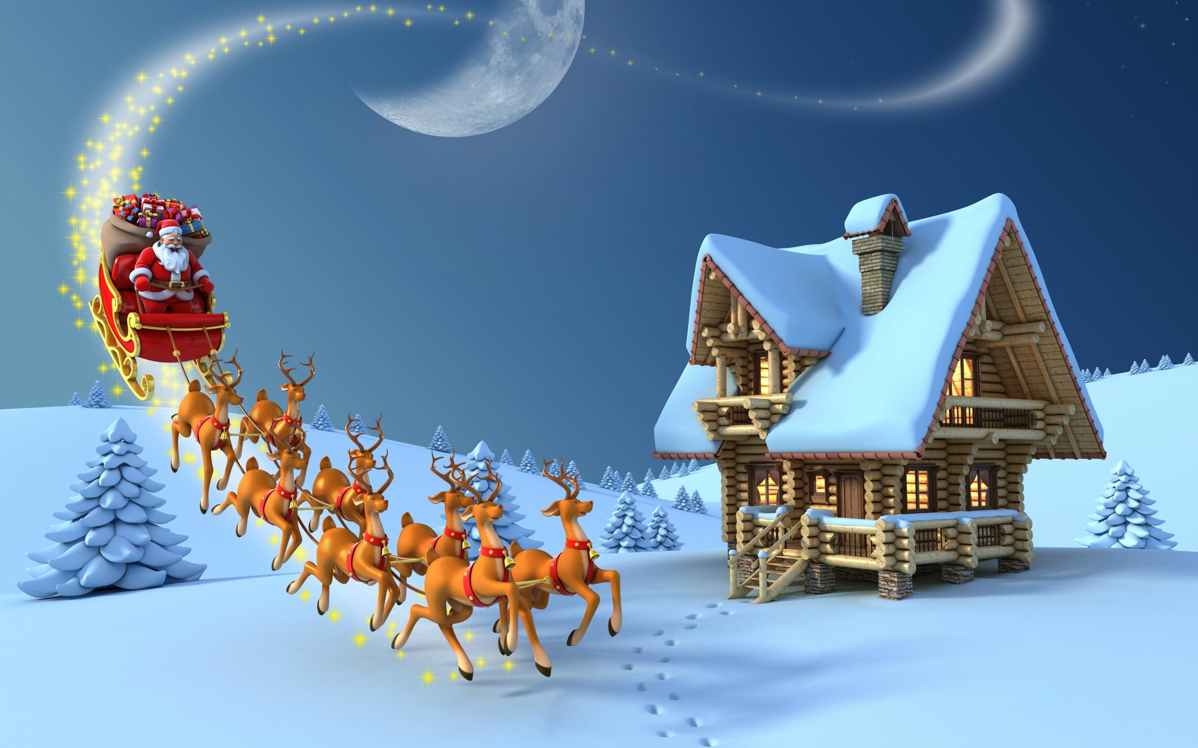 human representation, santa, christmas, nature, snow, celebration, wooden, creativity, cold temperature, christmas ornament, sky, merry, no people, 4K, HD Wallpaper