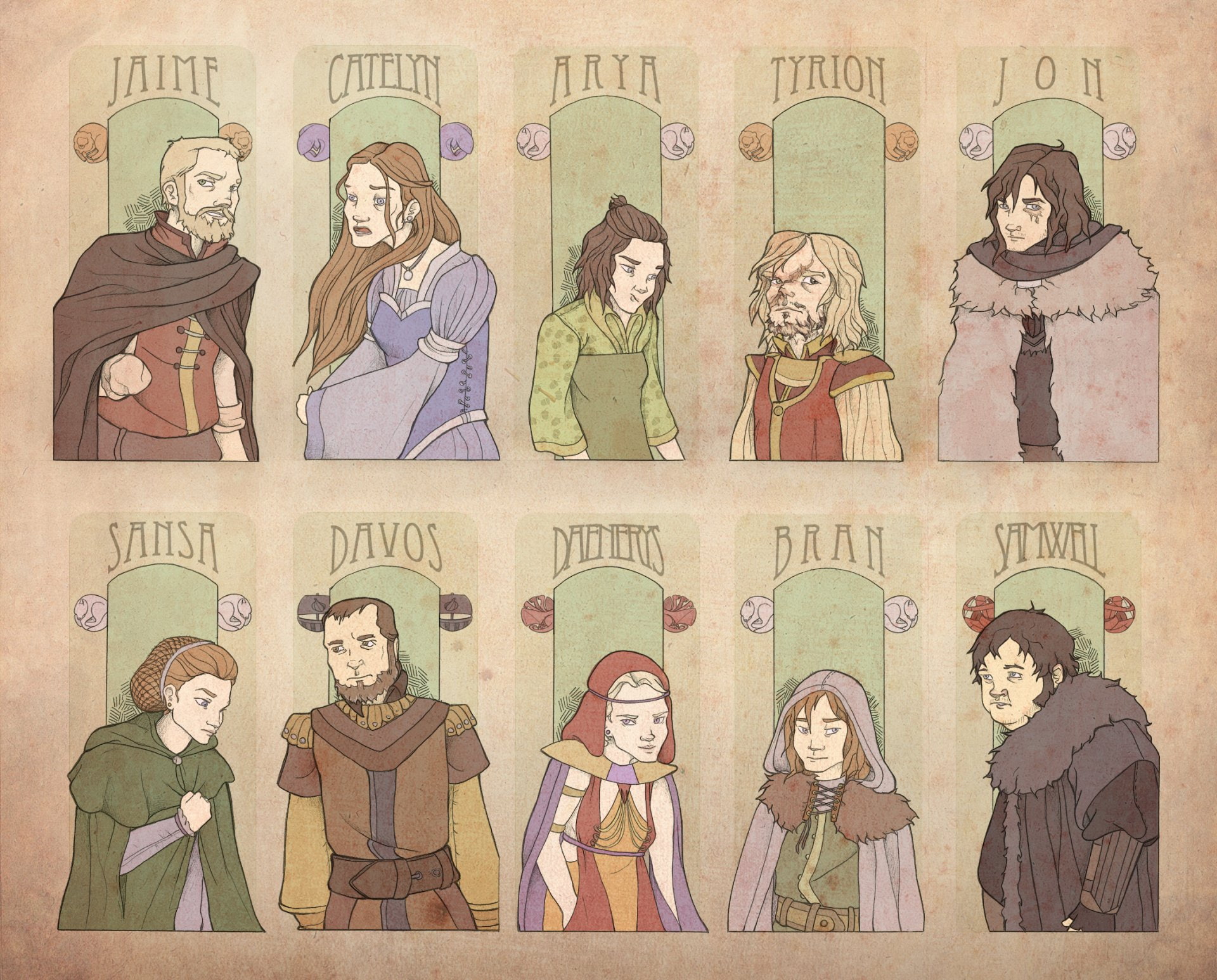 Jon Snow, Davos Seaworth, Bran Stark, Tyrion Lannister, Sansa Stark, Daenerys Targaryen, A Song Of Ice And Fire, Samwell Tarly, Arya Stark, 1080P, Catelyn Stark, HD Wallpaper