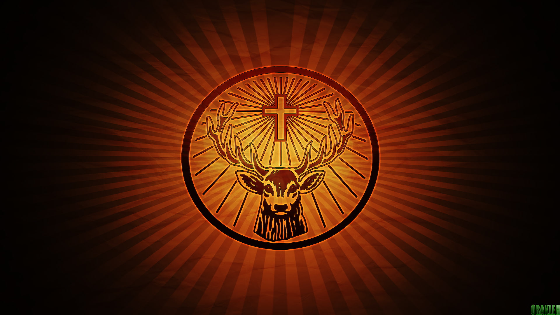 yellow, orange, red, 1080P, deer, HD Wallpaper