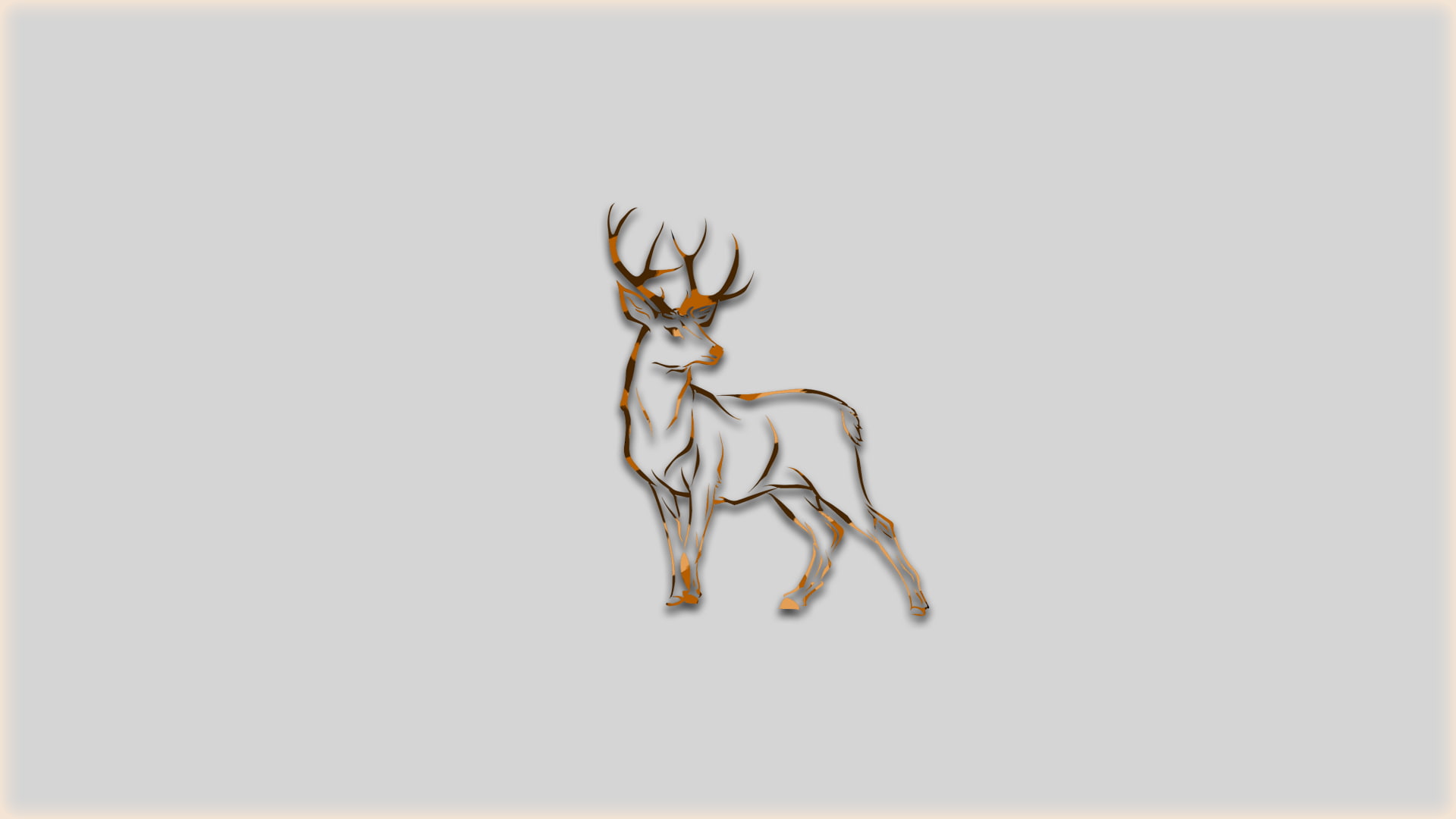 brown, 1080P, deer, animals, simple, HD Wallpaper