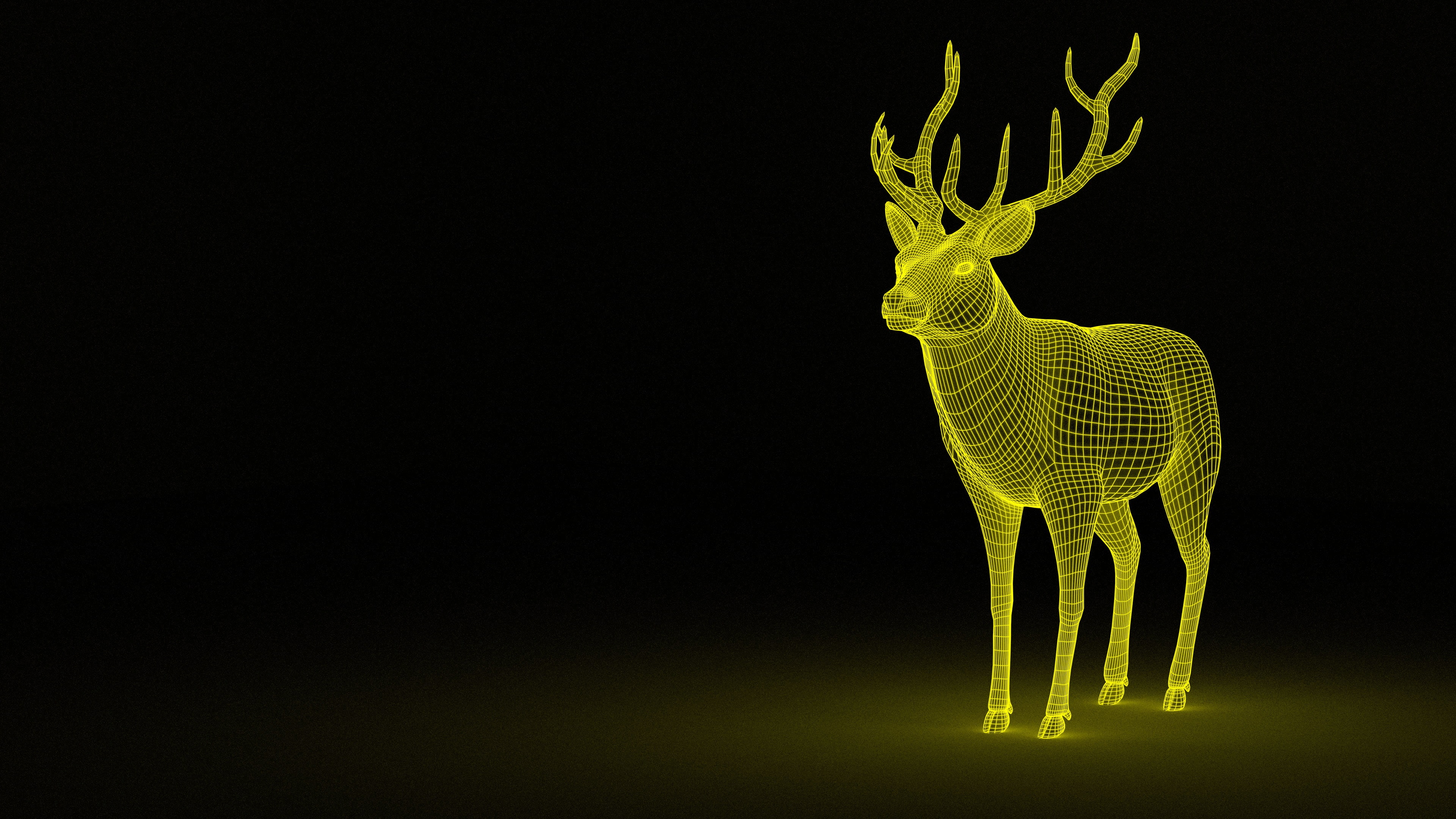 Deer, 3D, Digital, 4K, 4K, HD Wallpaper