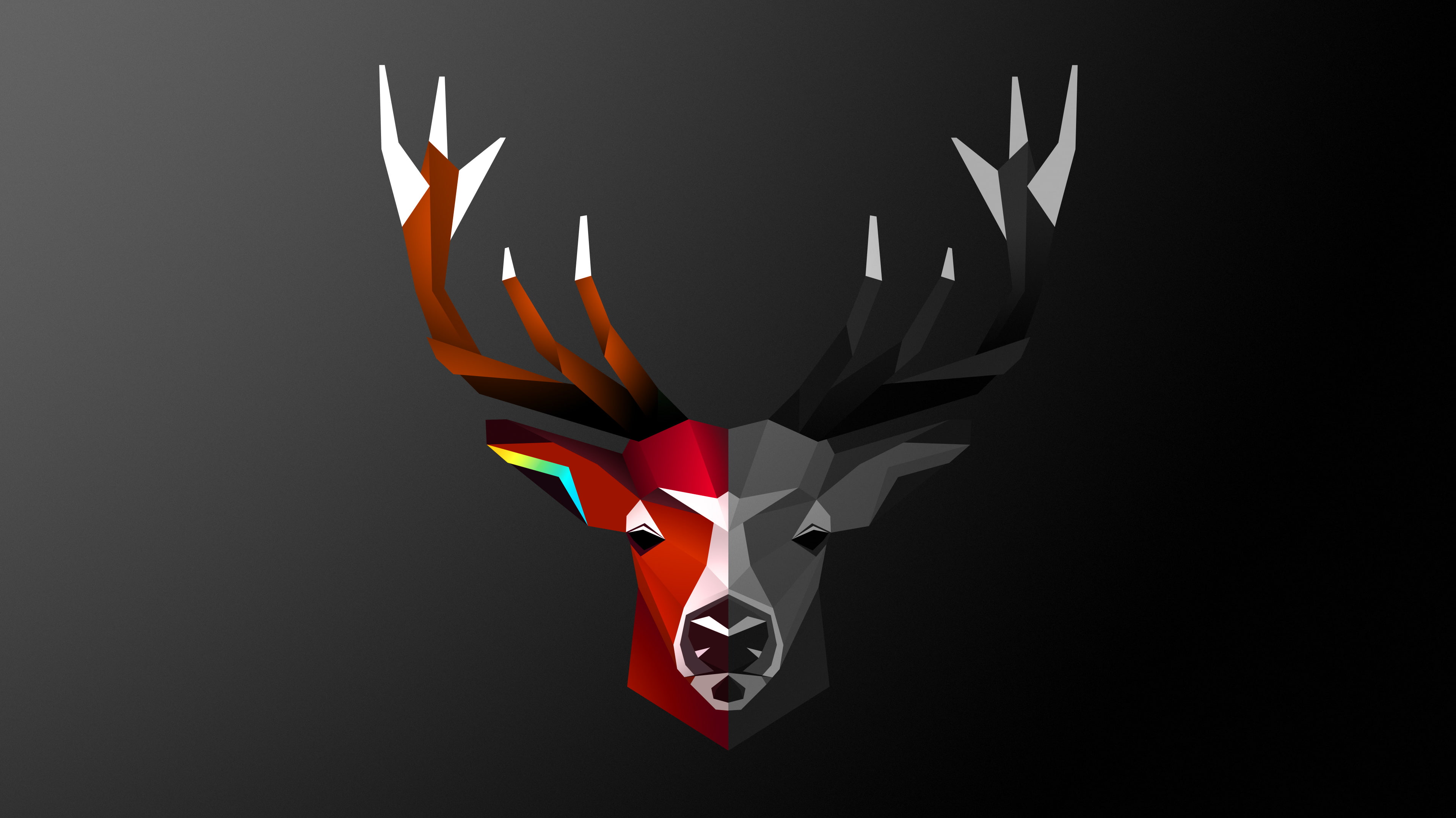 deviantart, abstract, black background, front view, burning, shape, 4K, no people, representation, aggression, single object, red, deer, celebration, creativity, HD Wallpaper